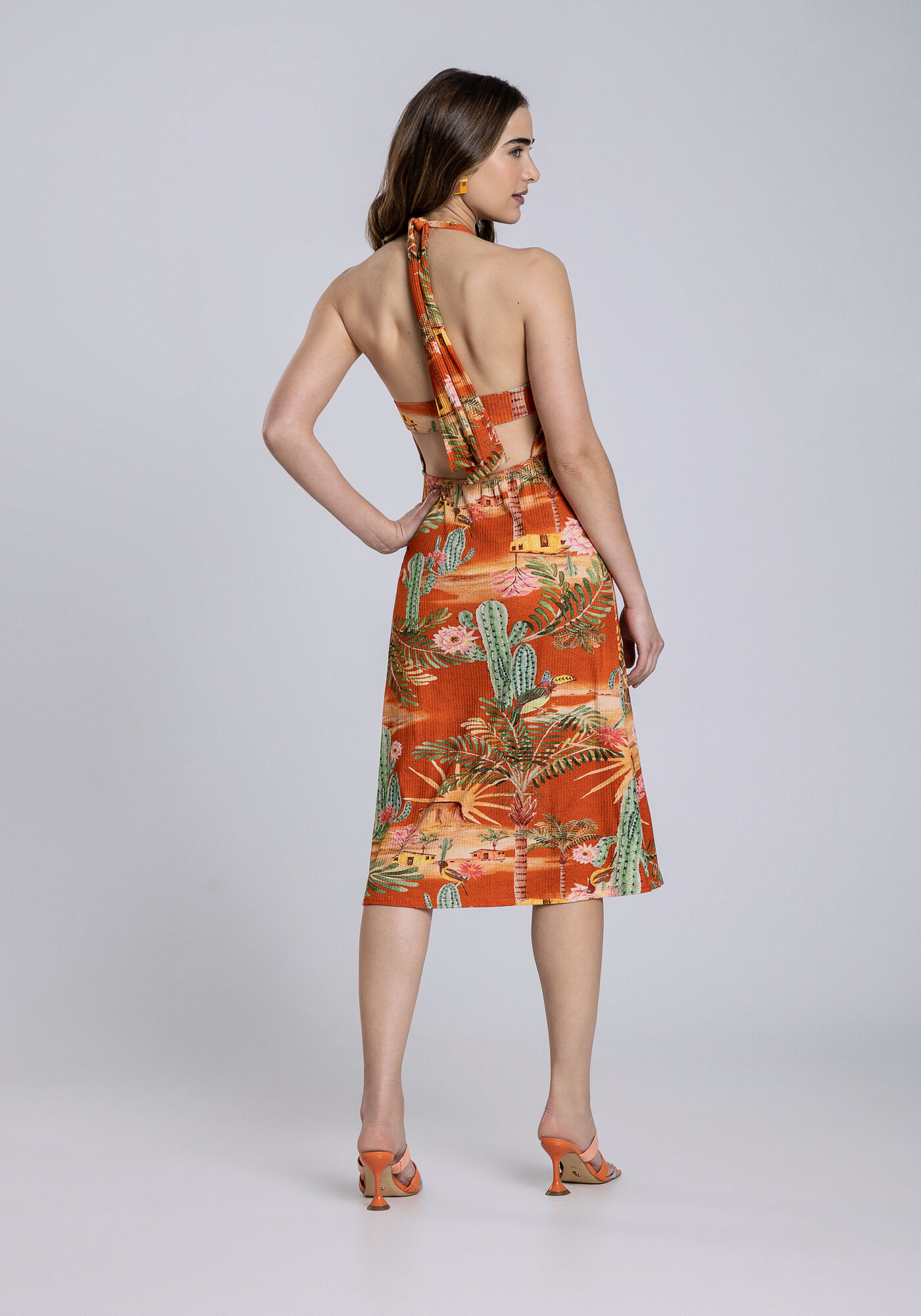 Vestido Frente &Uacute;nica Canelado Midi, , large.