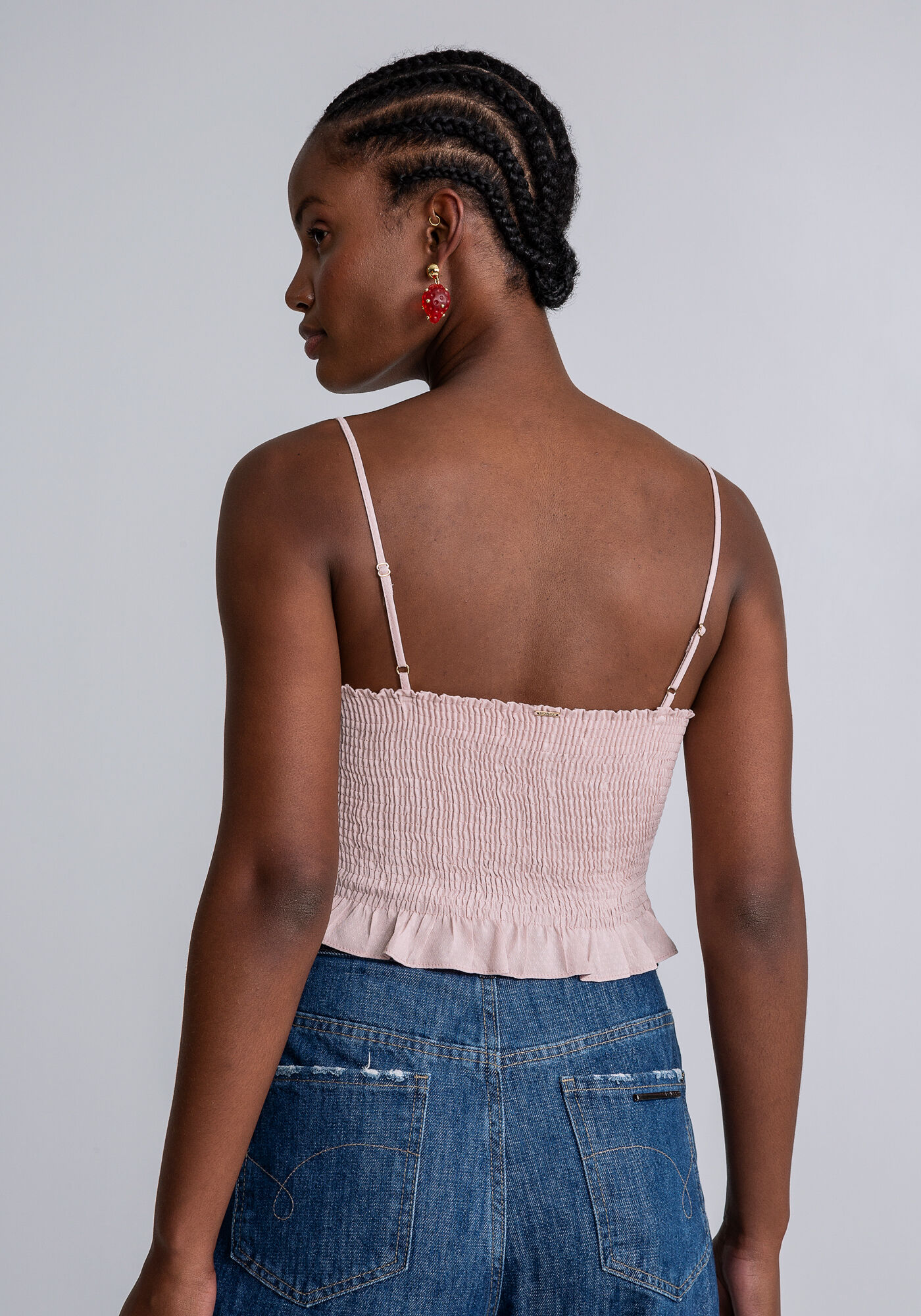 Blusa com Al&ccedil;as Cropped Piercing, ROSA, large.