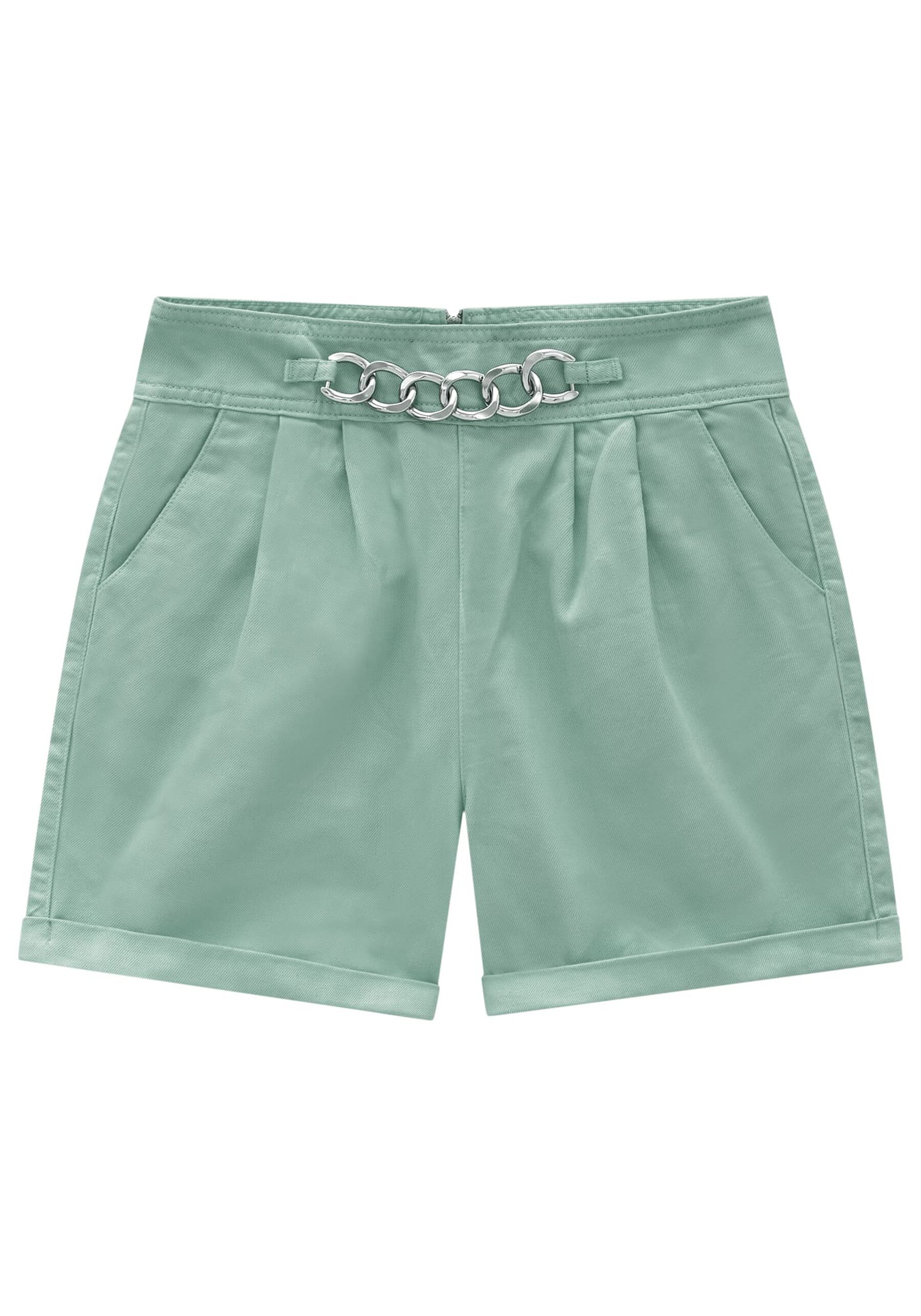 Shorts Sarja Alfaiataria com Corrente Cós, . Shorts Sarja Alfaiataria com Corrente Cós, , large.