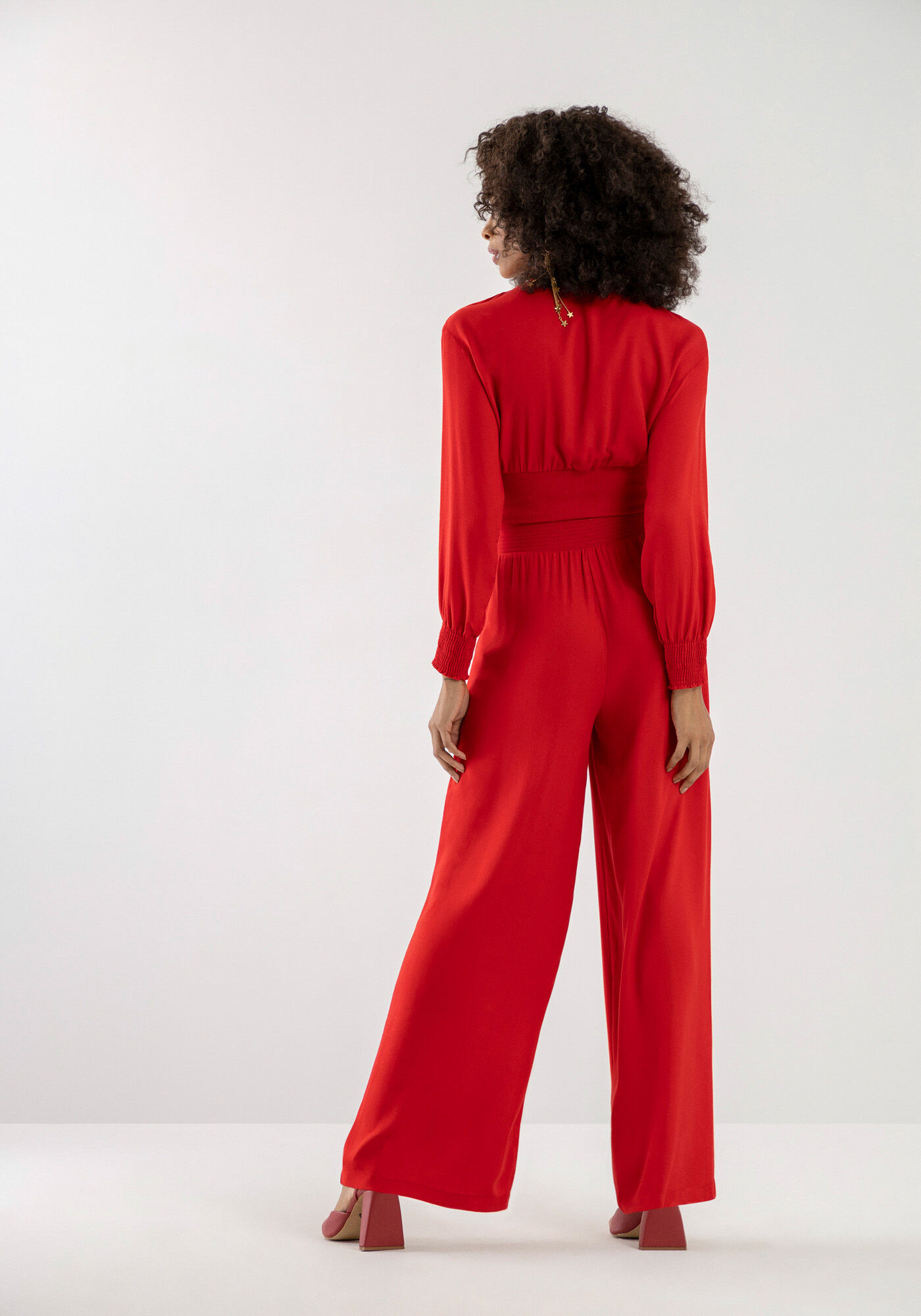 Conjunto em Crepe com Blus&atilde;o e Cal&ccedil;a Pantalona, , large.