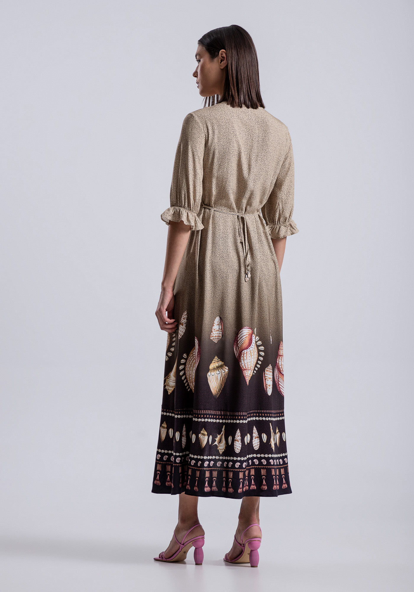 Vestido Midi Estampado em Viscose com Amarra&ccedil;&atilde;o, , large.