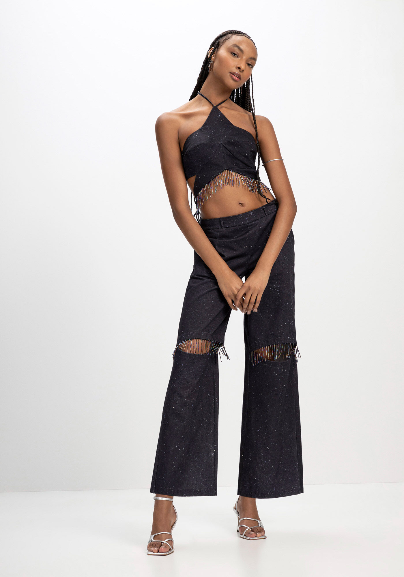 Blusa Frente &Uacute;nica Estrela com Franjas Mi&ccedil;angas, , large.