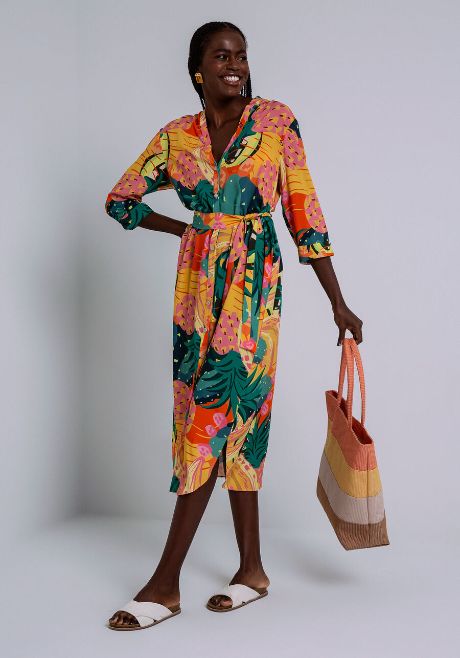 Camisa Chemise Saída de Praia em Viscose, . Camisa Chemise Saída de Praia em Viscose, , large.