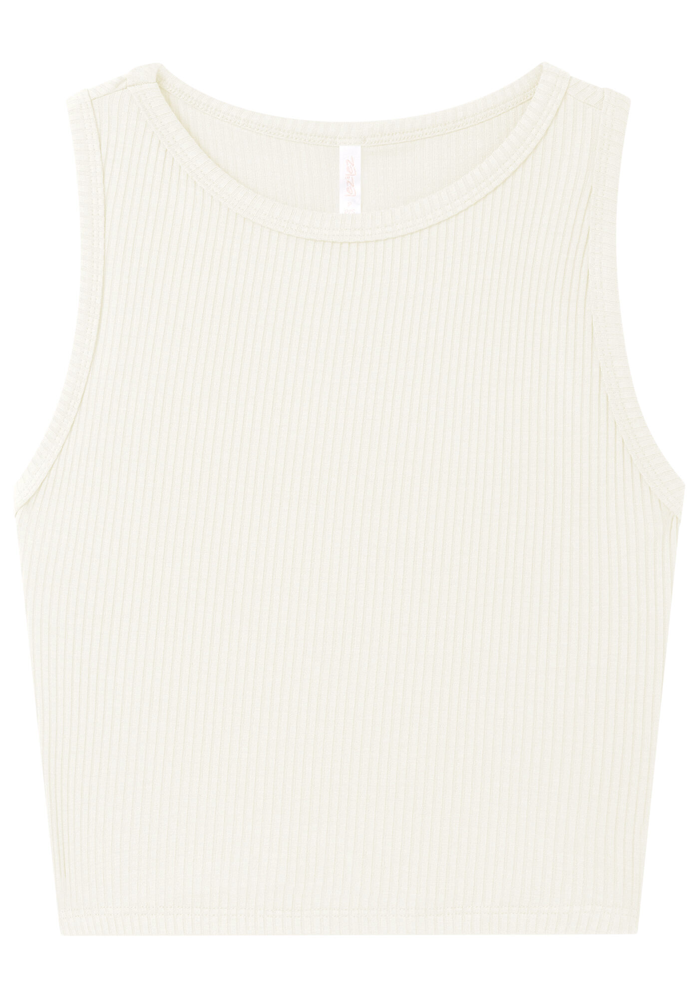 Regata Cropped em Malha Canelada B&aacute;sica, , large.