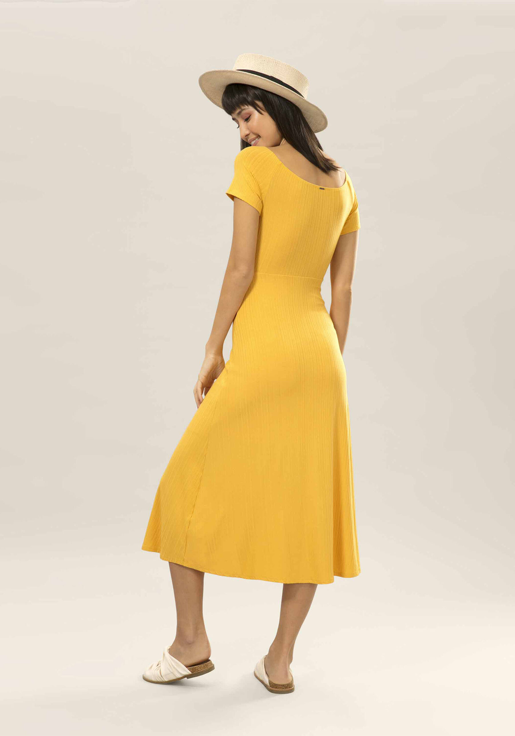 Vestido Mídi Amarração Amarelo Caramelo, . Vestido Mídi Amarração Amarelo Caramelo, , large.