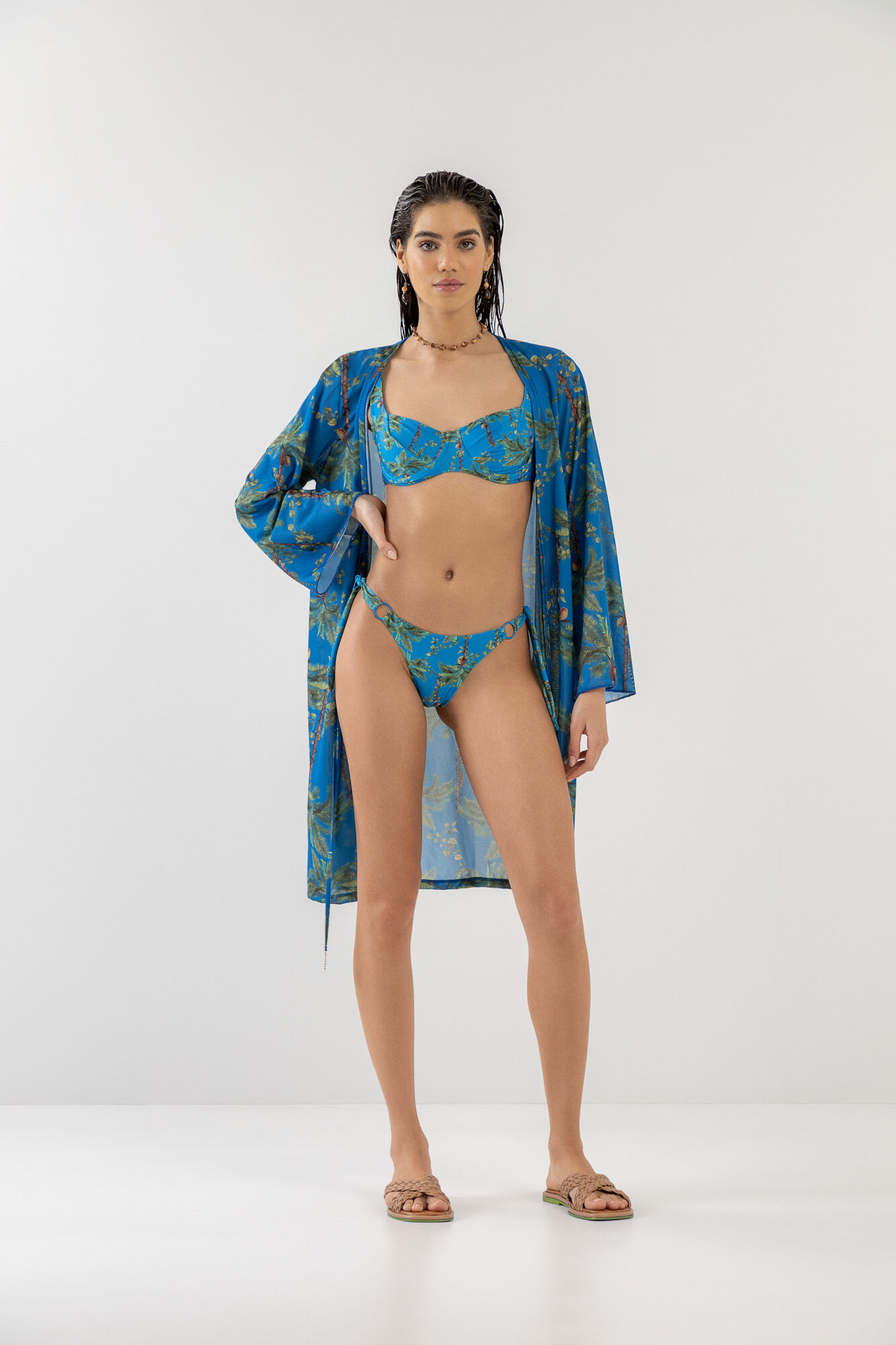 Vestido Curto Sa&iacute;da de Praia Estampado, INAJA, large.