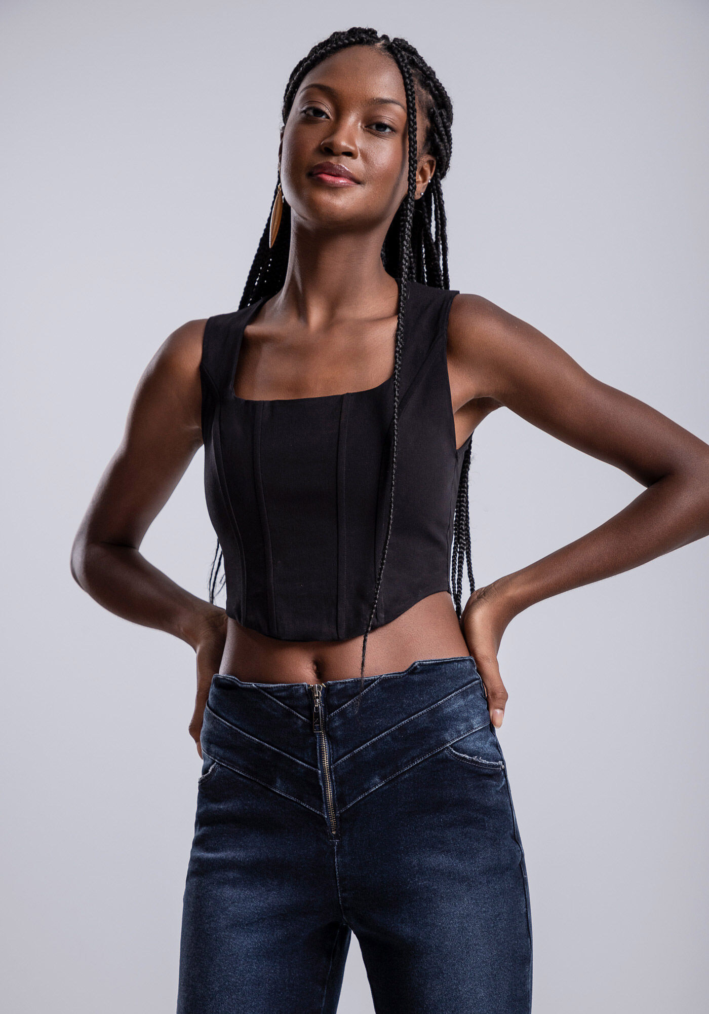 Cal&ccedil;a Jeans Cropped Aruba com Cintura Super Alta, , large.