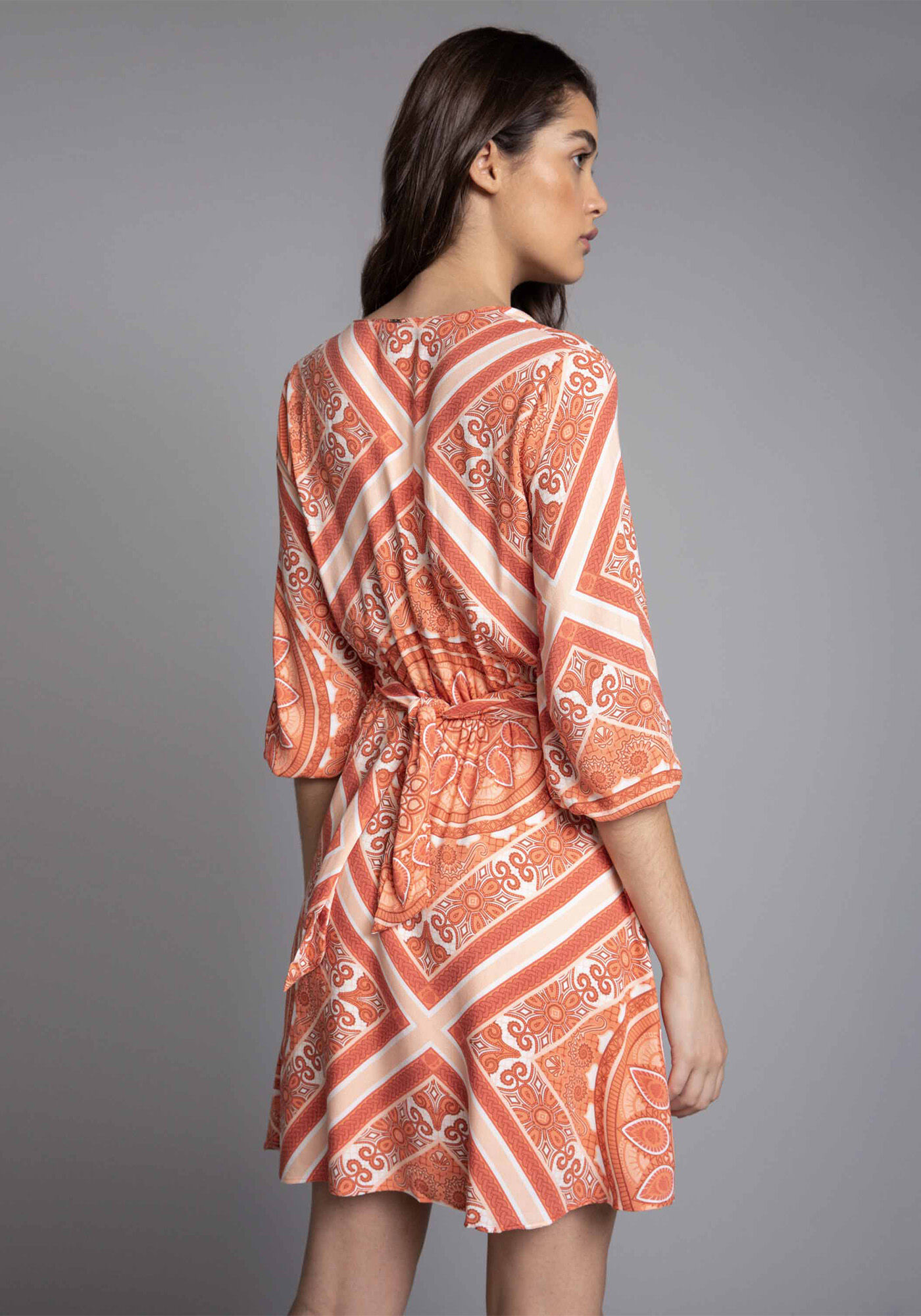 Vestido Manga 3/4 Transpasse, , large.