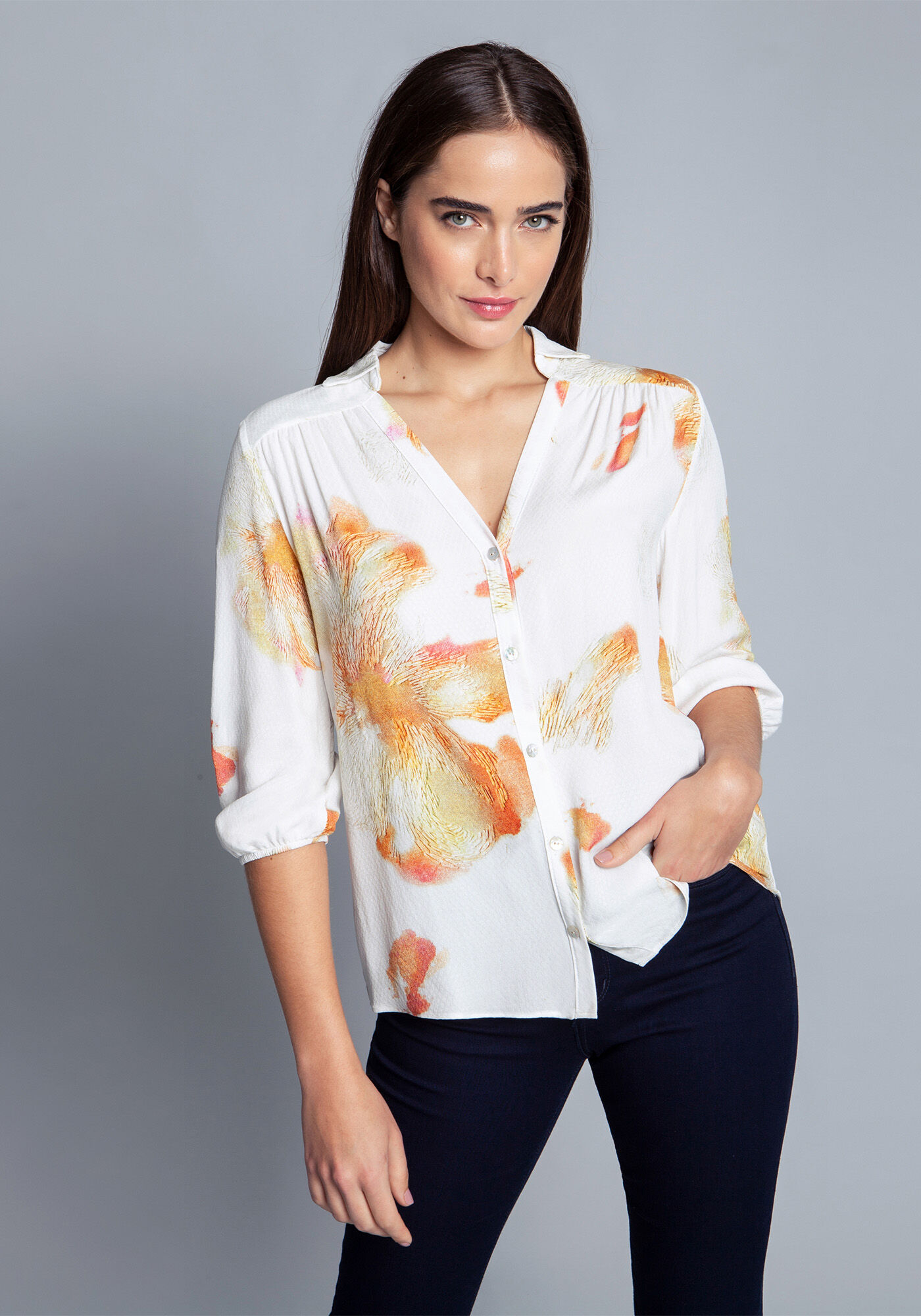 Camisa Tecido  Rayon Stars Manga 3/4, , large.