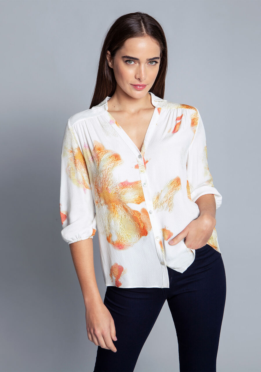 Camisa Tecido  Rayon Stars Manga 3/4, . Camisa Tecido  Rayon Stars Manga 3/4, , large.