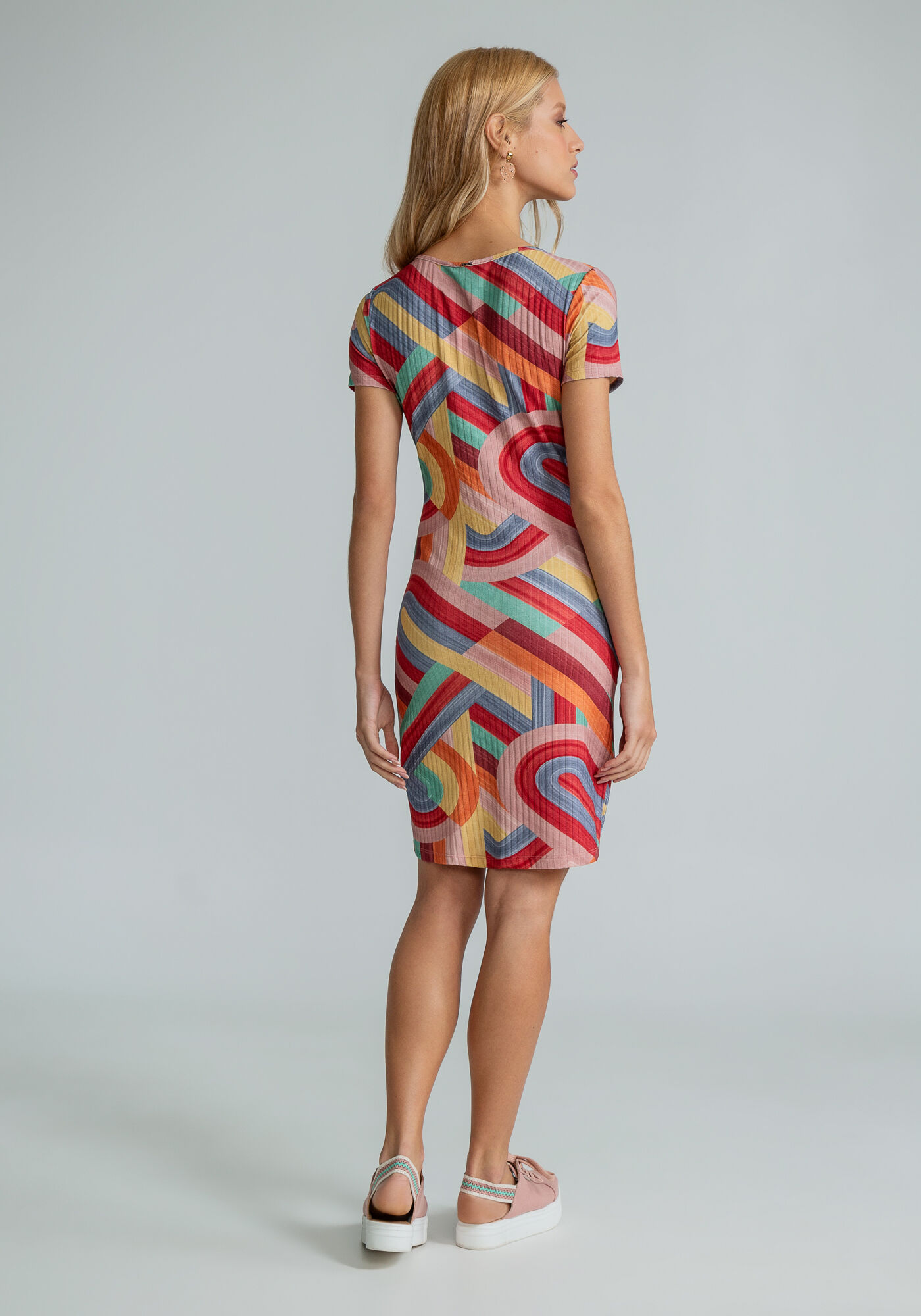 Vestido Curto Justo Decote V, ALEGRIA, large.