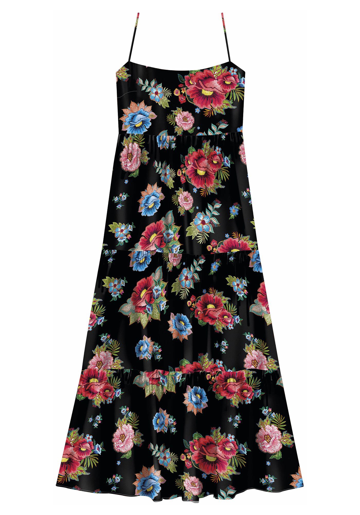 Vestido Midi Estampado com Recorte Costas, , large.