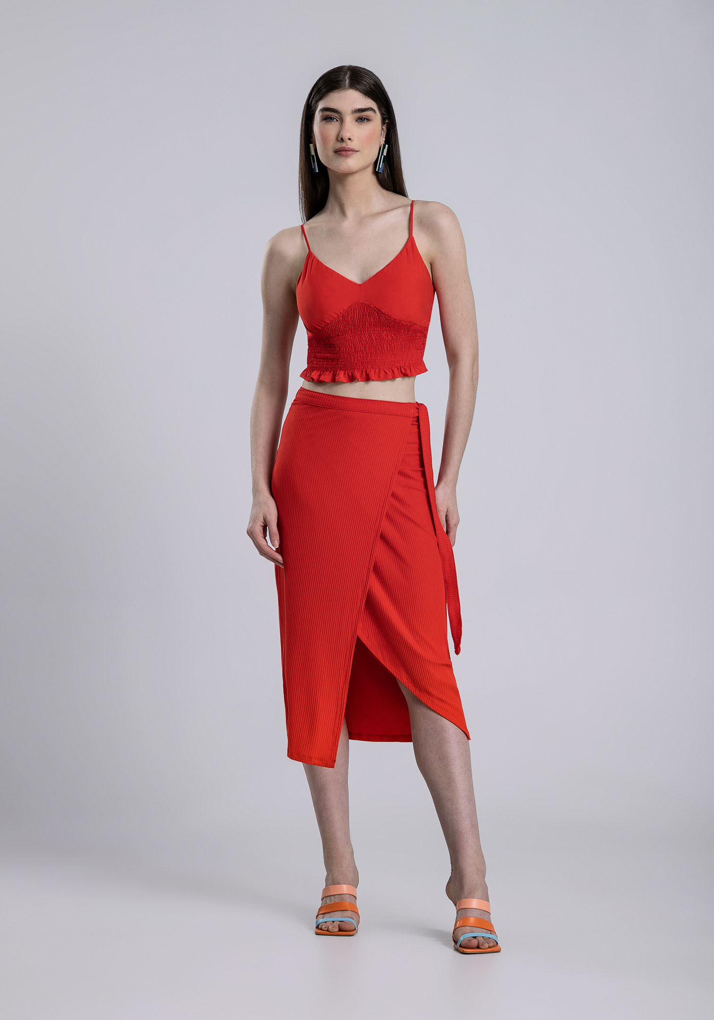 Blusa Cropped com al&ccedil;as e Lastex, , large.