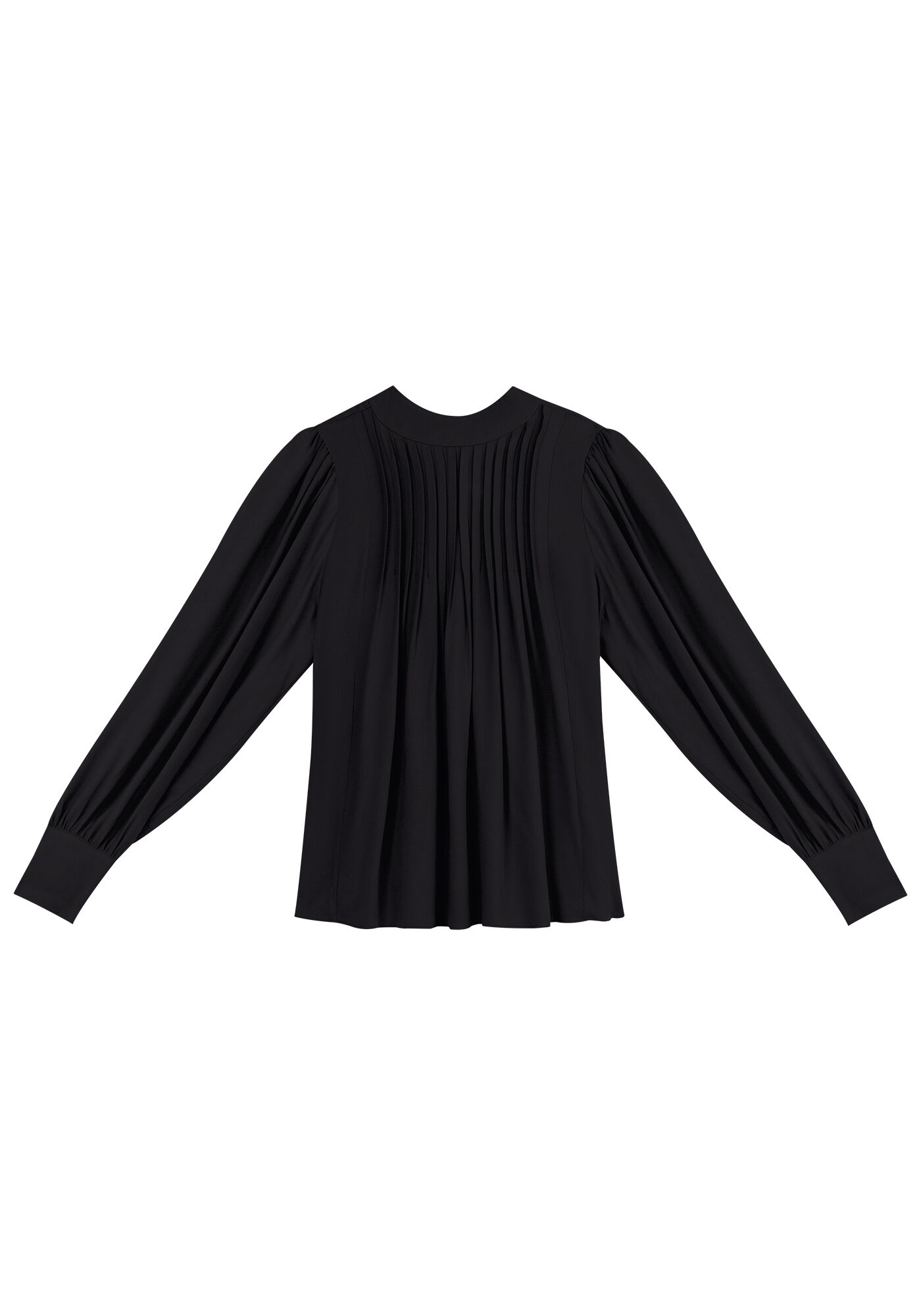 Blusa Manga Longa Bufante com Nervuras, , large.