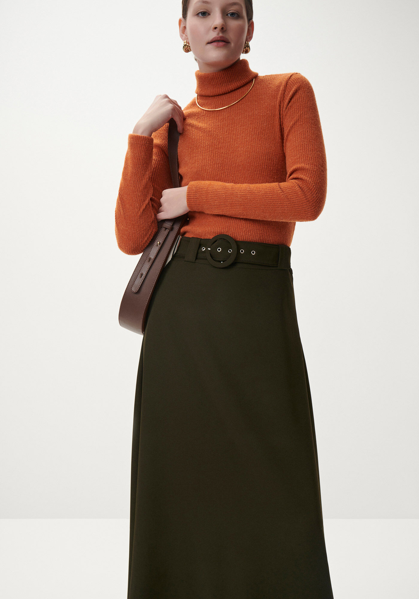 Saia Longa Evas&ecirc; Alfaiataria com Cinto, , large.