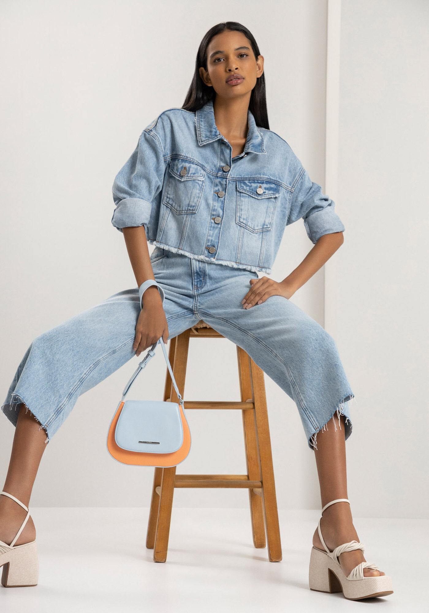 Pantacourt jeans best sale preta