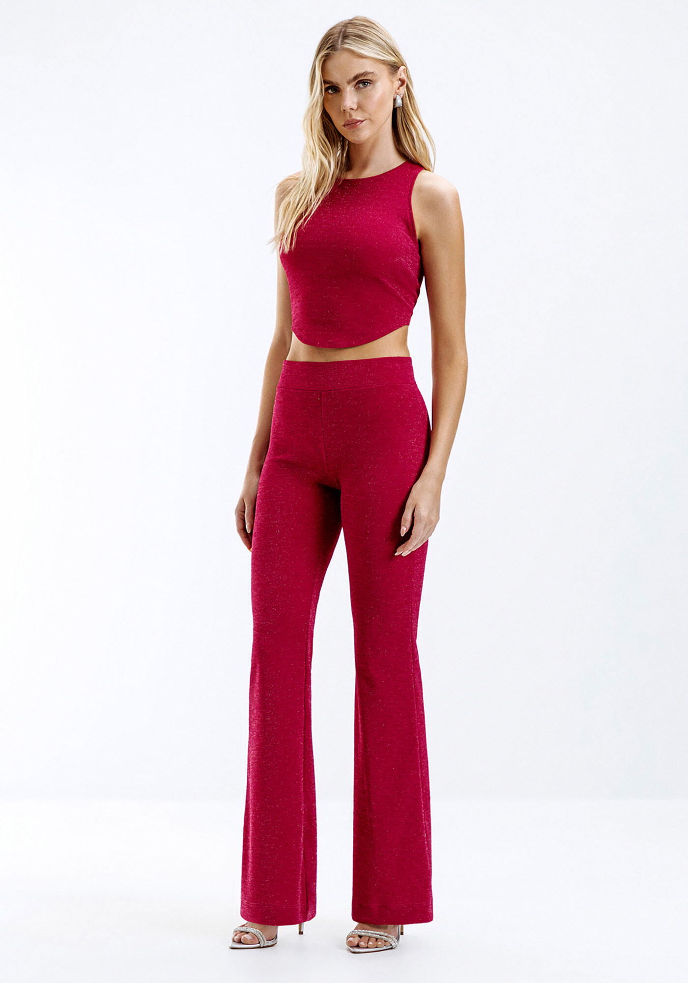 Regata Cropped em Malha Lurex, , large.
