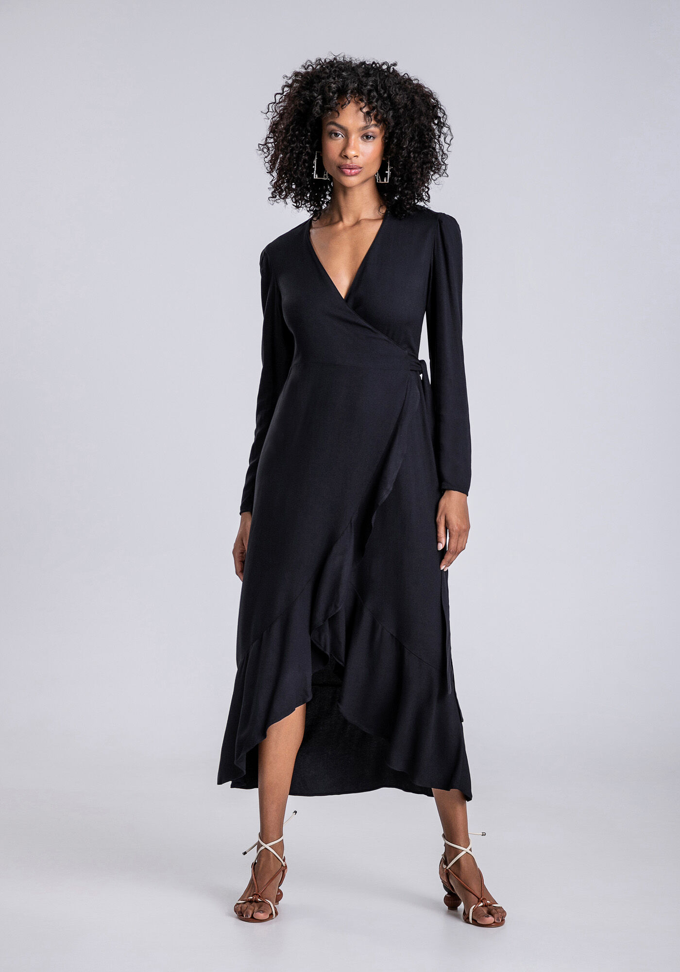 Vestido transpassado crepe top
