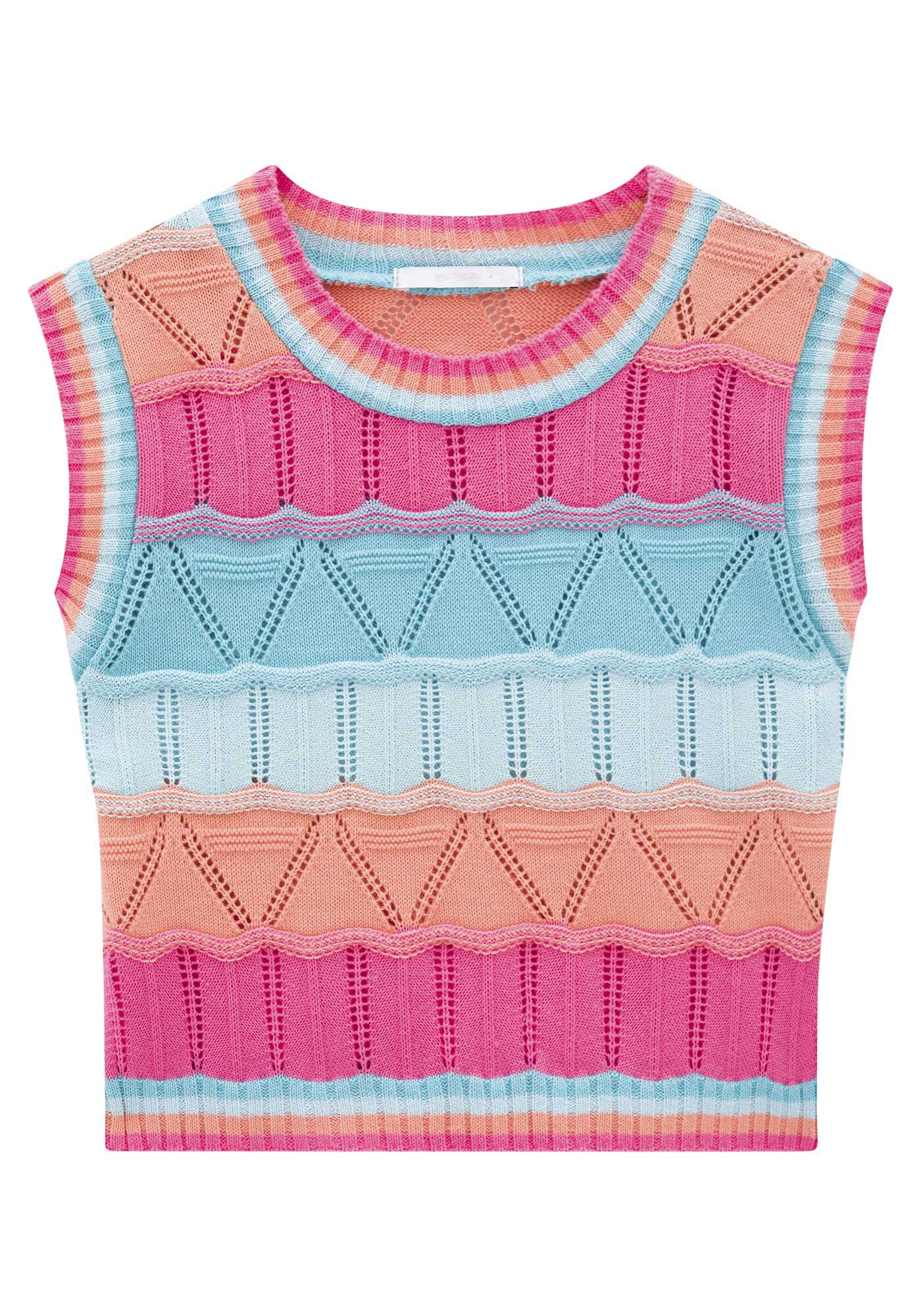 Regata Cropped em Tric&ocirc; com Textura, , large.