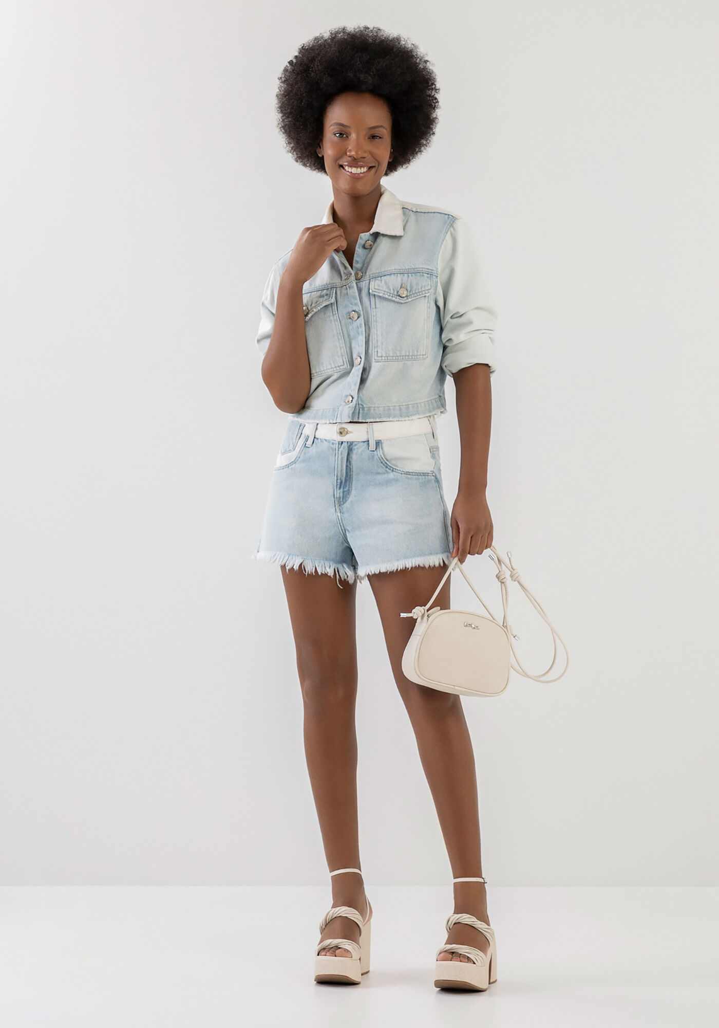 Shorts Jeans Comfort com Cintura Baixa, , large.