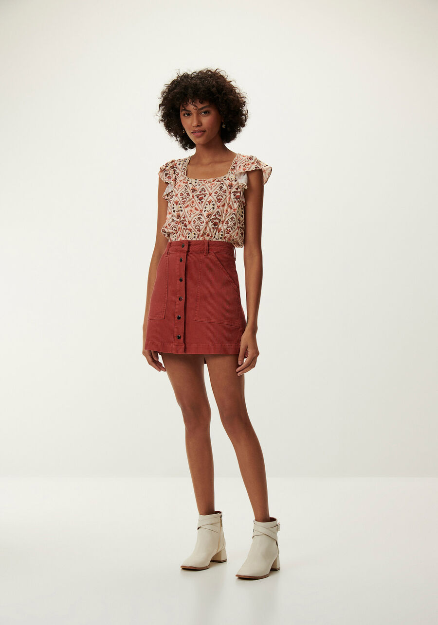 Blusa Estampada em Viscose com Babados e Pérolas, . Blusa Estampada em Viscose com Babados e Pérolas, , large.