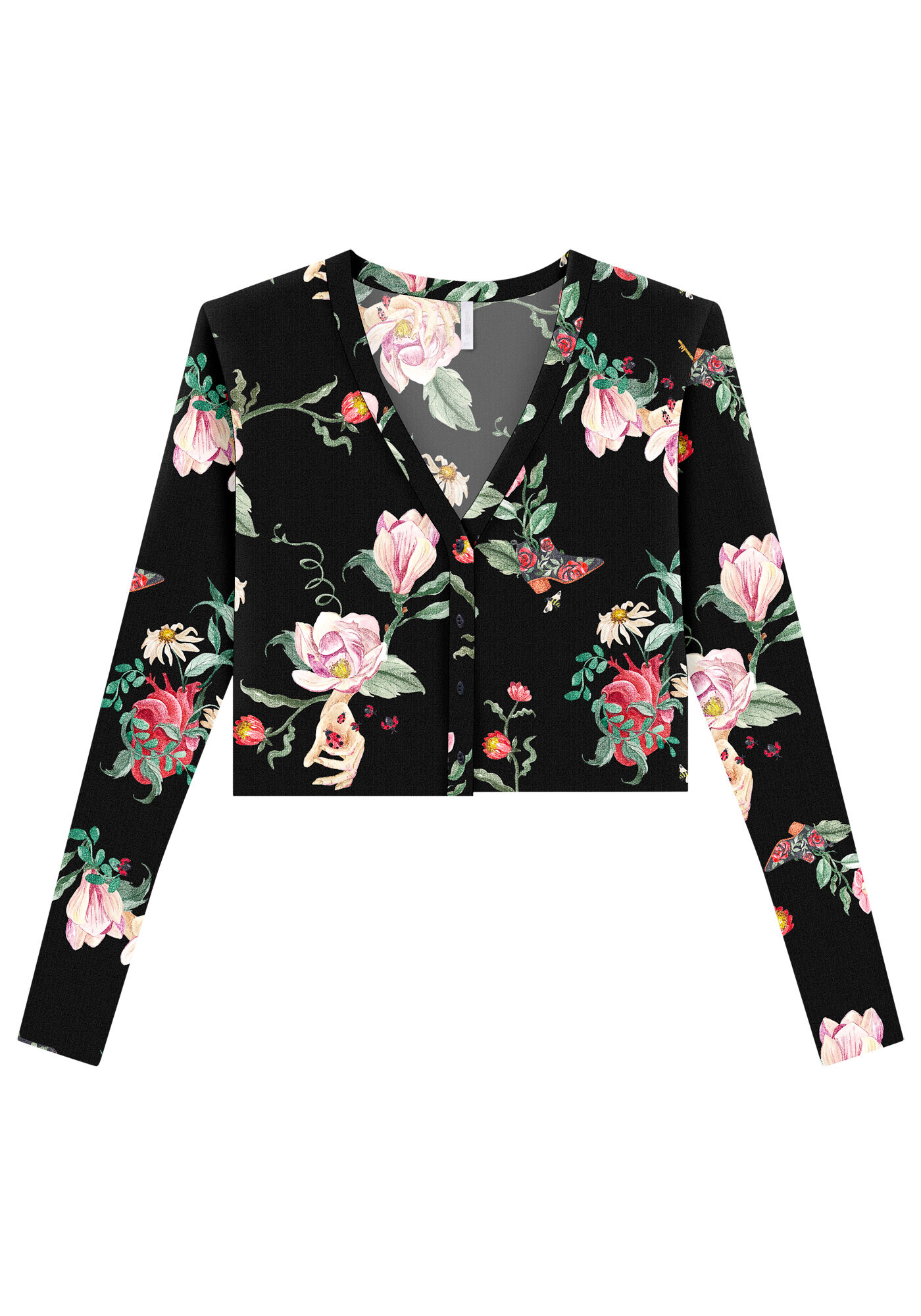 Cardigan Cropped em Malha com Blusa, , large.