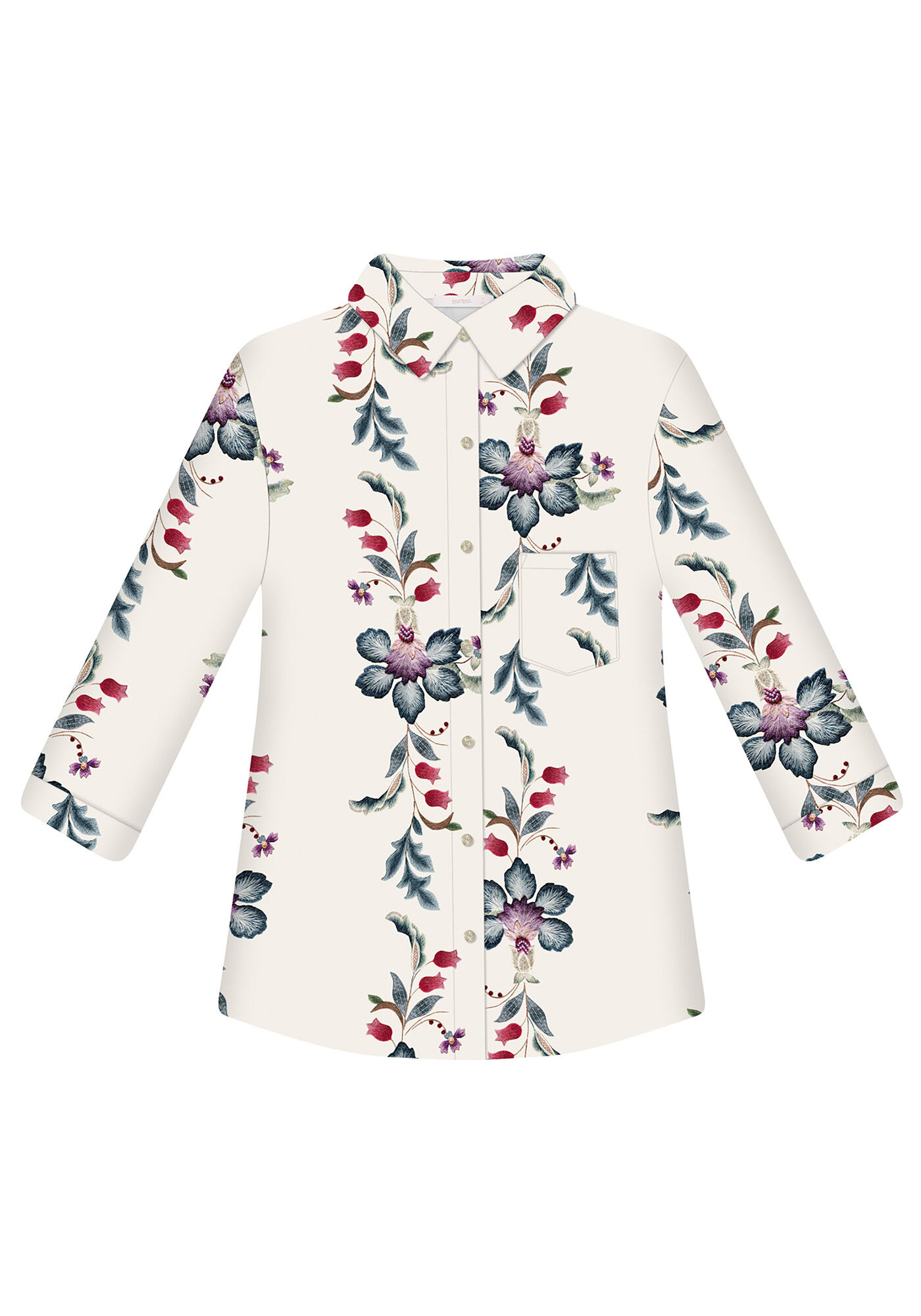 Camisa Tecido Rayon Stars Manga 3/4, , large.