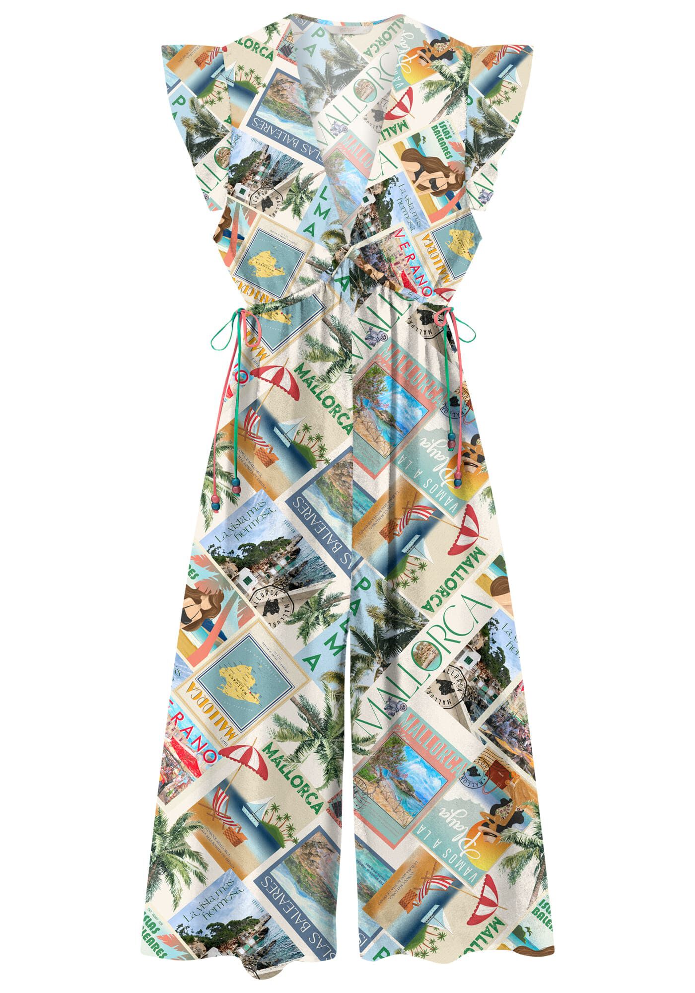 Vestido Midi em Viscose com Amarra&ccedil;&atilde;o Cintura, , large.