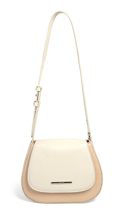Bolsa M&eacute;dia Estruturada Saddle, BEGE IMPALA, large.