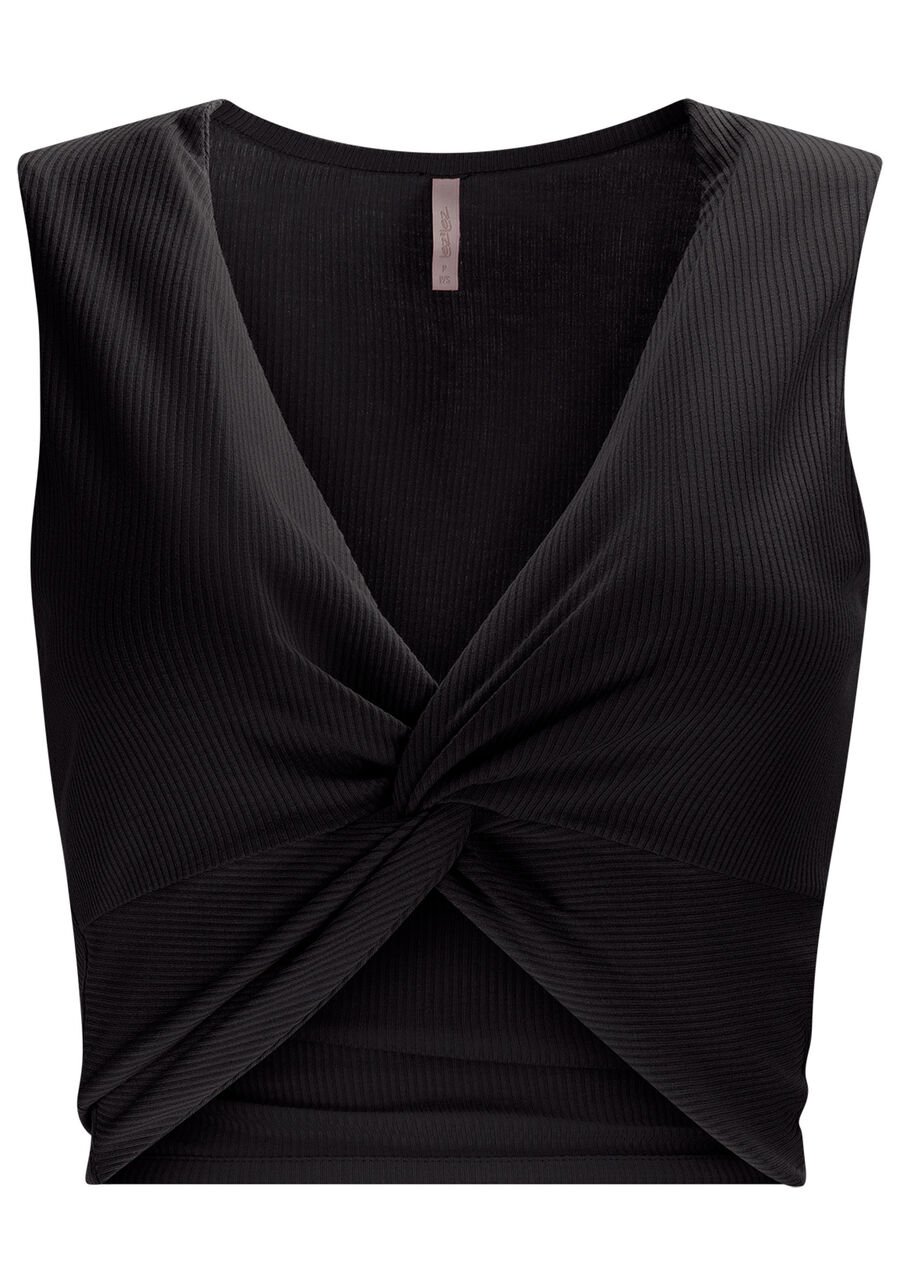 Blusa Cropped Canelada com Torção Busto, . Blusa Cropped Canelada com Torção Busto, , large.