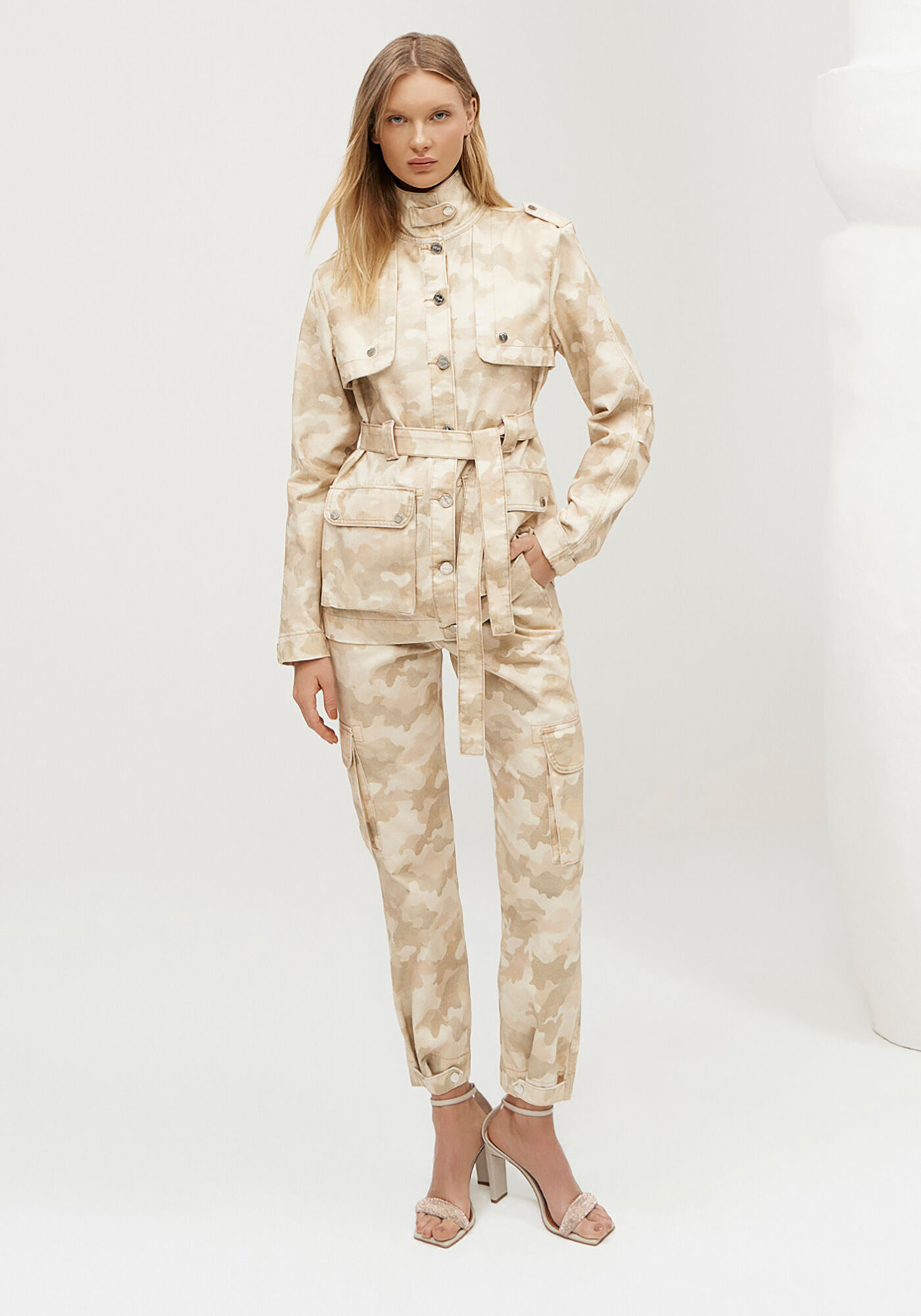 Jaqueta Parka Sarja Camuflada com Cinto, IL24-CAMUFLADO, large.