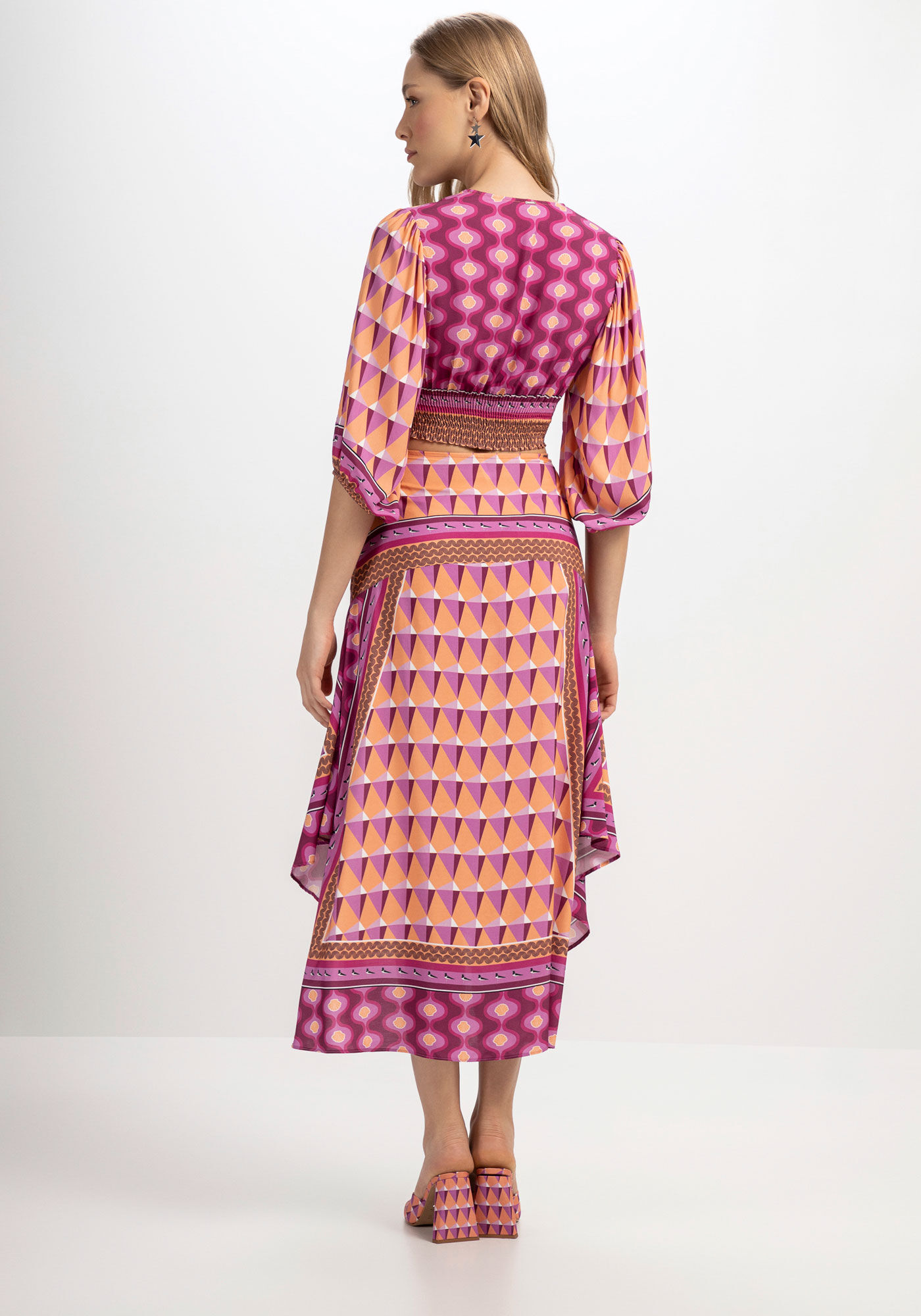 Blusa Cropped Estampada M&aacute;xi Manga, ICEBERG, large.