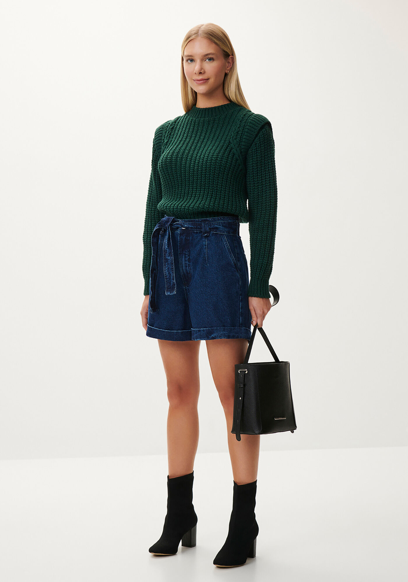 Shorts Jeans Mom Alfaiataria Sustent&aacute;vel, , large.