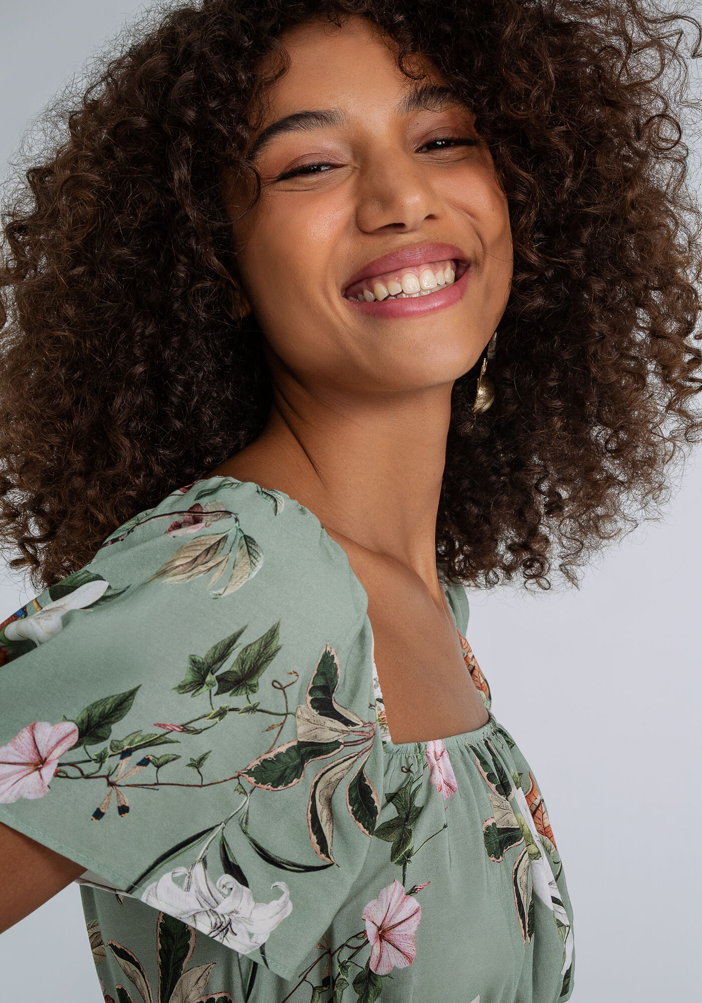 Vestido Franzido Lastex Estampada, , large.