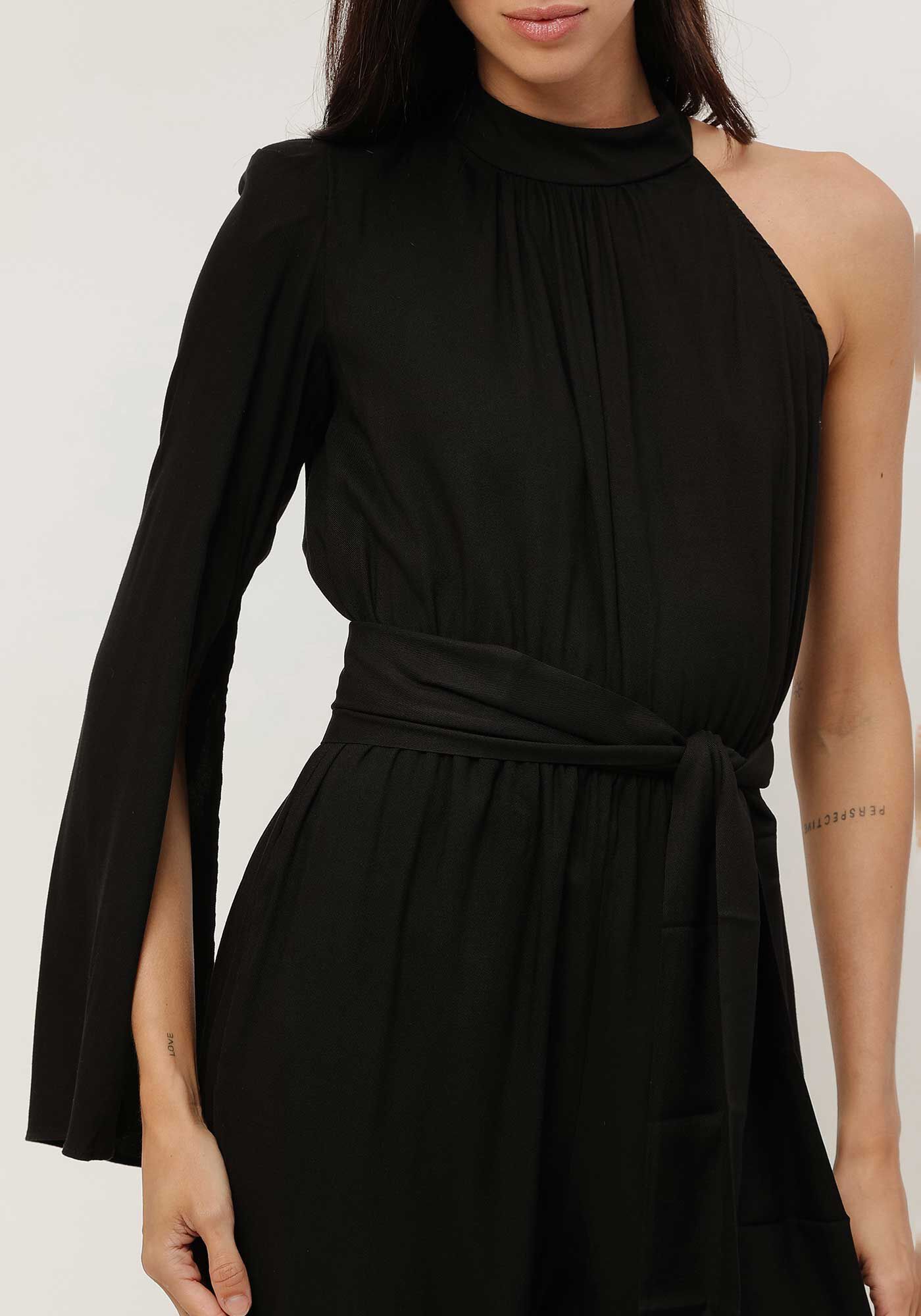 Macac&atilde;o Longo Ombro S&oacute; em Viscose com Cinto, , large.