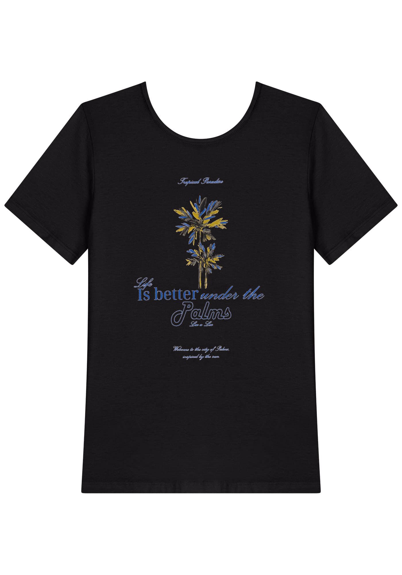 Blusa T-shirt De Mangas Curtas Em Malha De Algod&atilde;o Penteado, , large.