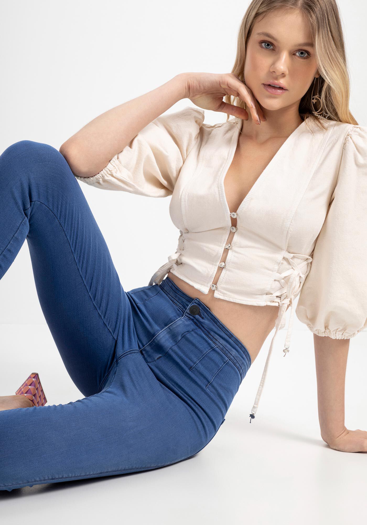 Cal&ccedil;a Jeans Jegging Super Alta com Elasticidade, , large.