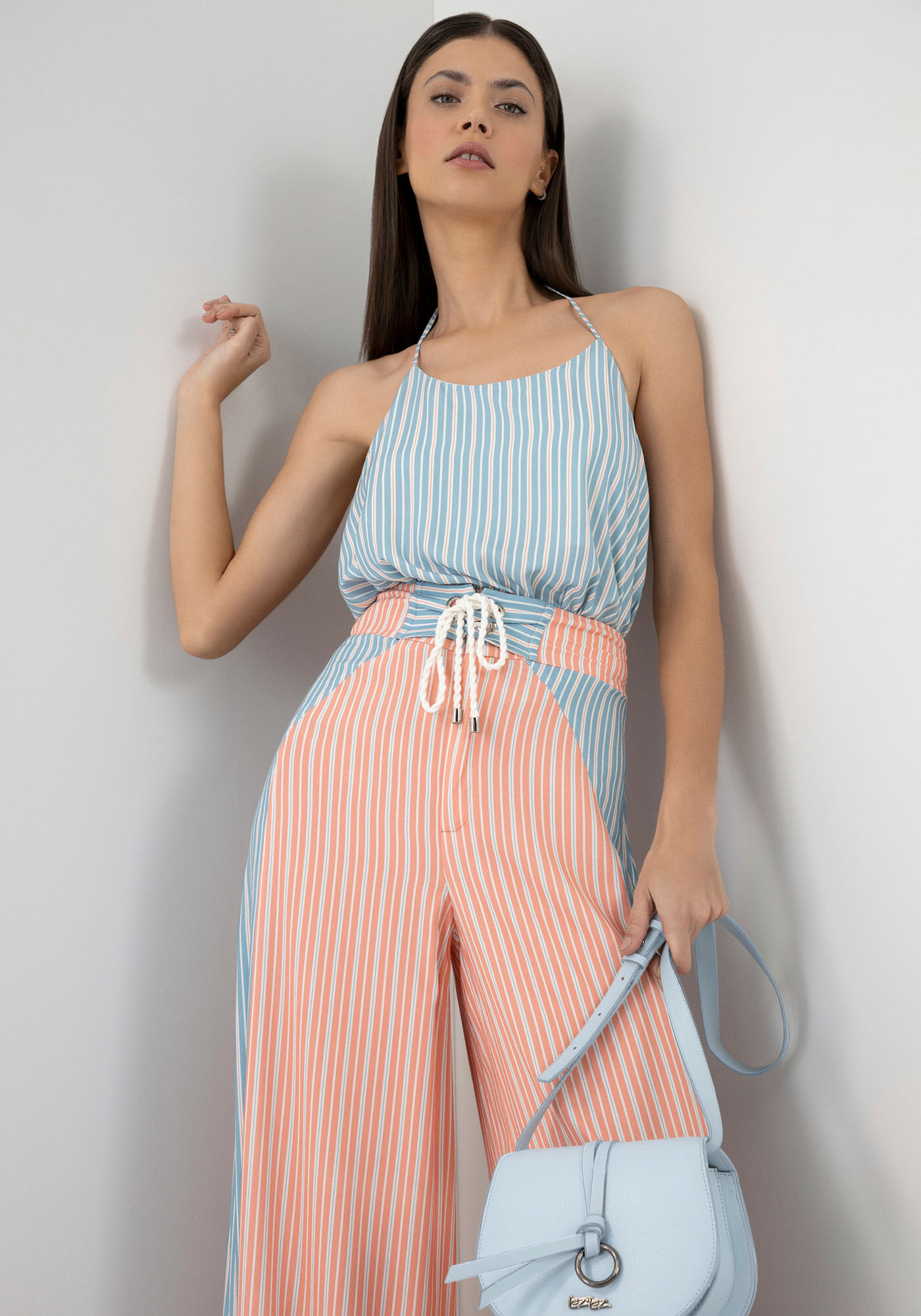 Blusa Frente &Uacute;nica em Viscose Estampada, CELESTE, large.