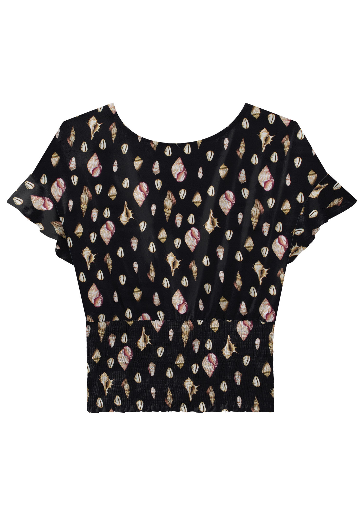 Blusa Estampada em Malha MVS com Lastex Barra, , large.
