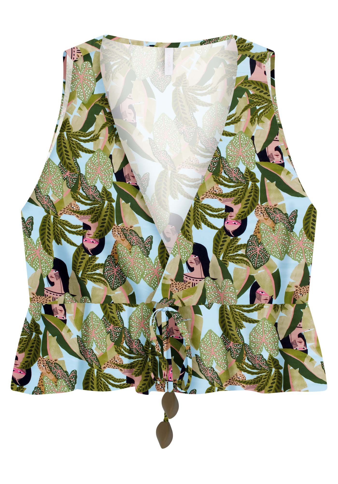 Blusa Cropped em Viscose com Amarra&ccedil;&atilde;o, , large.