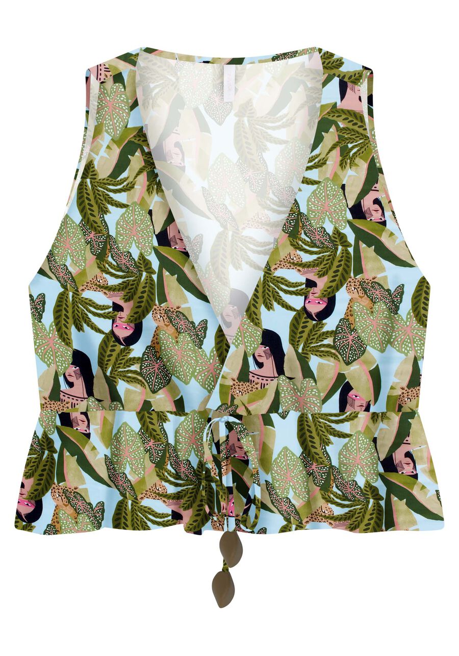 Blusa Cropped em Viscose com Amarração, . Blusa Cropped em Viscose com Amarração, , large.