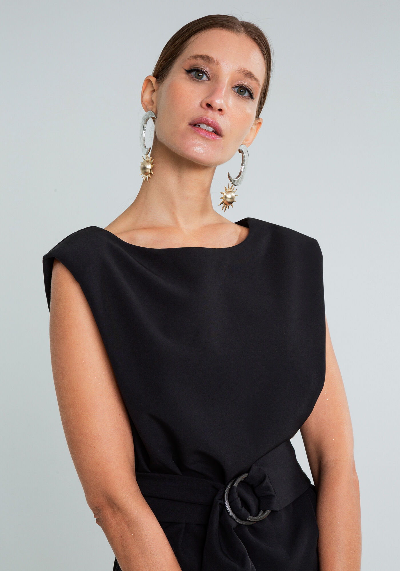 Blusa Estruturada com Cinto, , large.