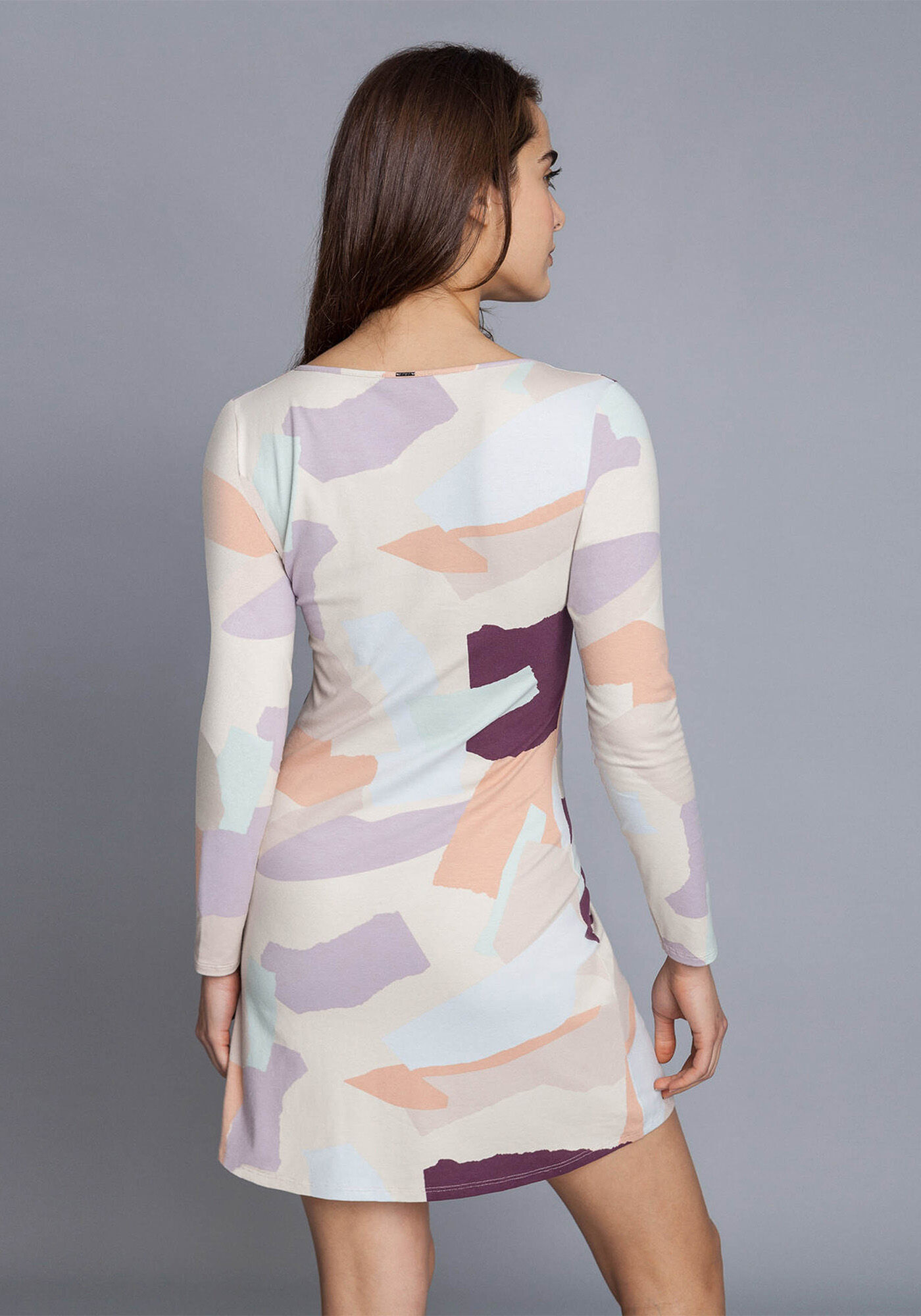 Vestido Manga Longa Decote V, , large.