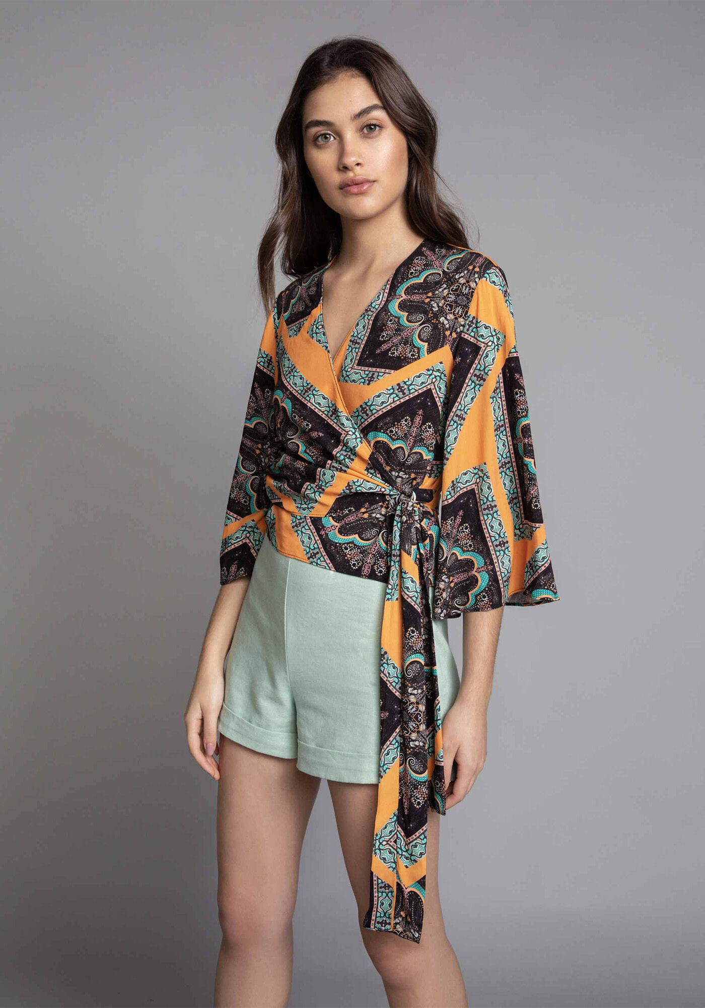 Blusa Envelope Estampa, , large.