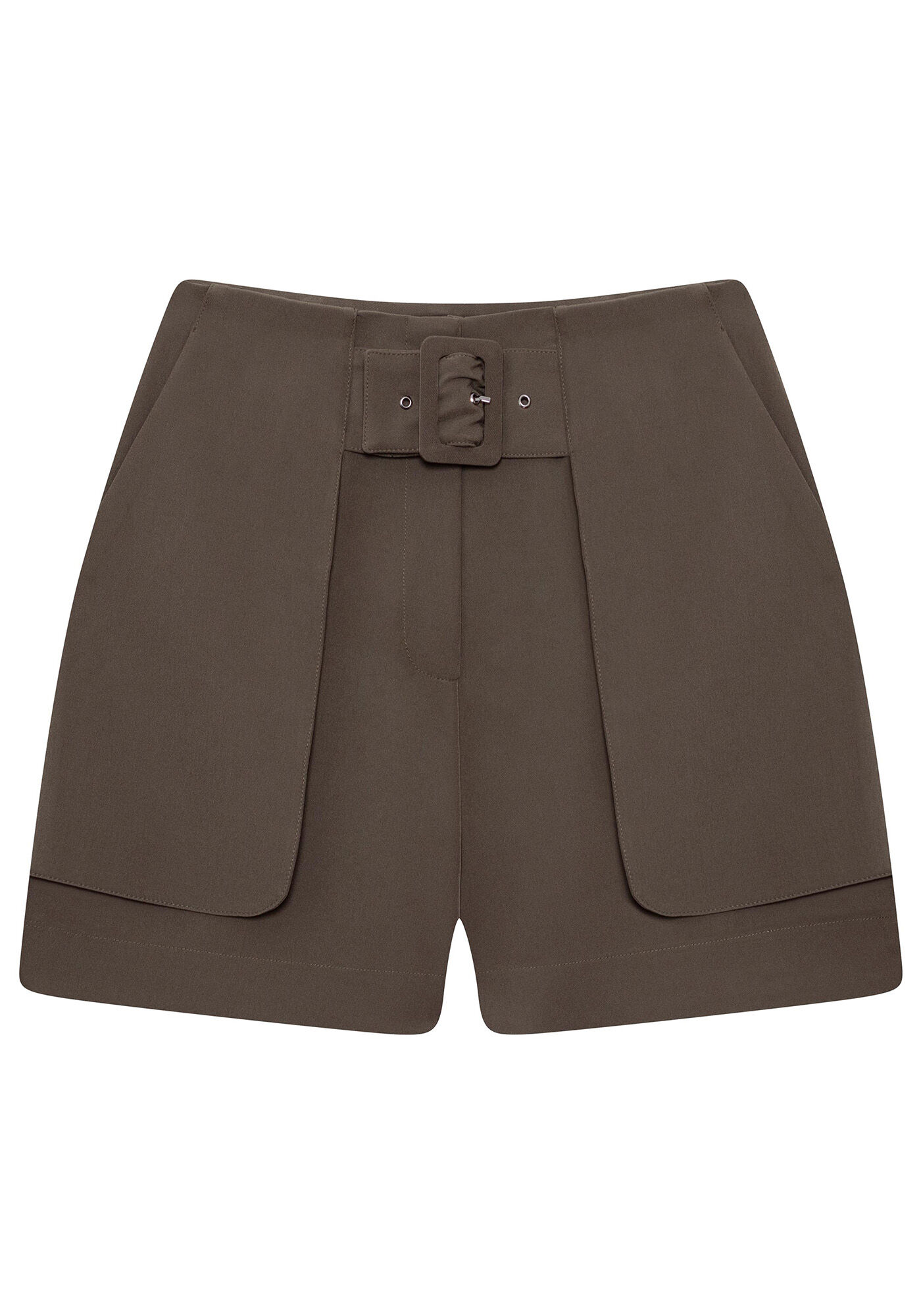 Shorts Bolsos Cinto Cintura Alta, , large.