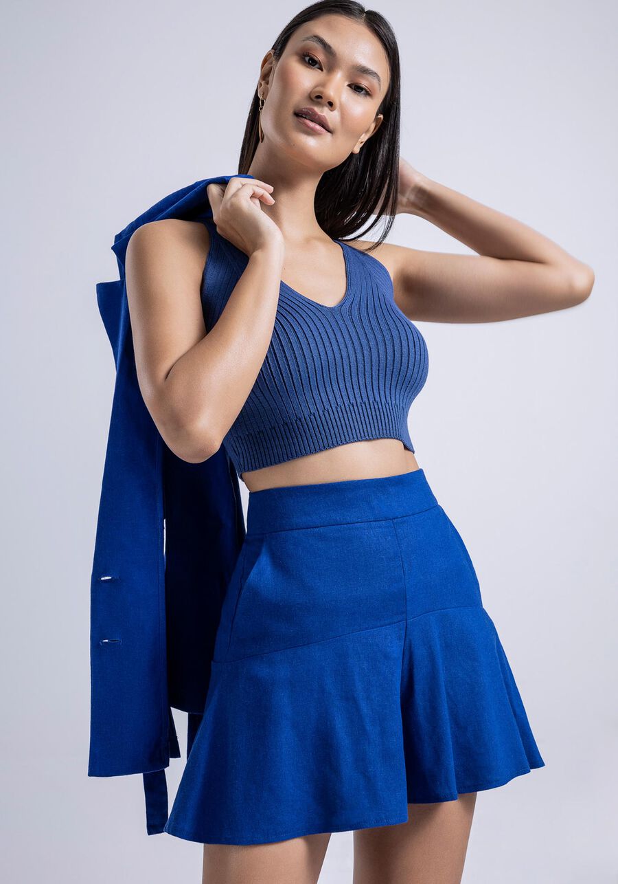 Shorts Godê em Linho com Cintura Alta, . Shorts Godê em Linho com Cintura Alta, , large.