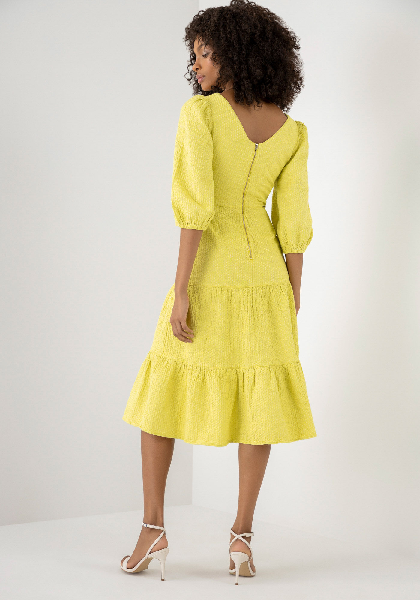 Vestido midi com manga new arrivals