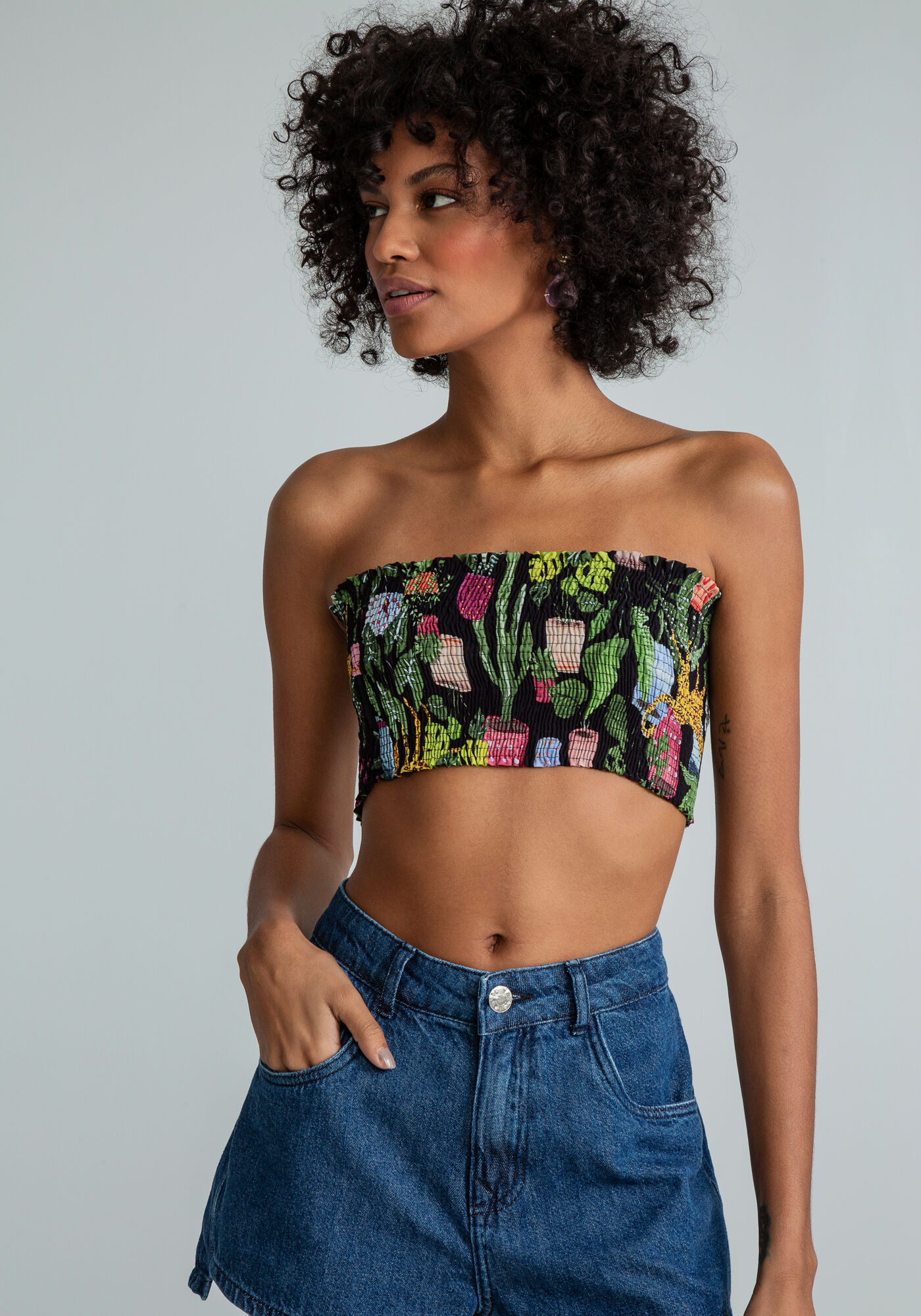 Blusa Ombro a Ombro com Top Faixa, , large.