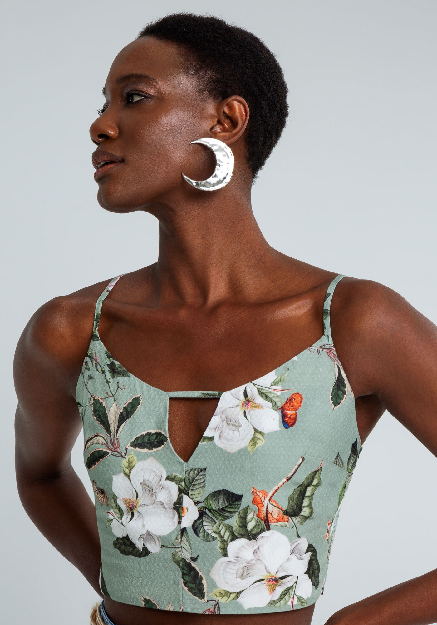 Blusa com Al&ccedil;as Cropped Estampa, , large.