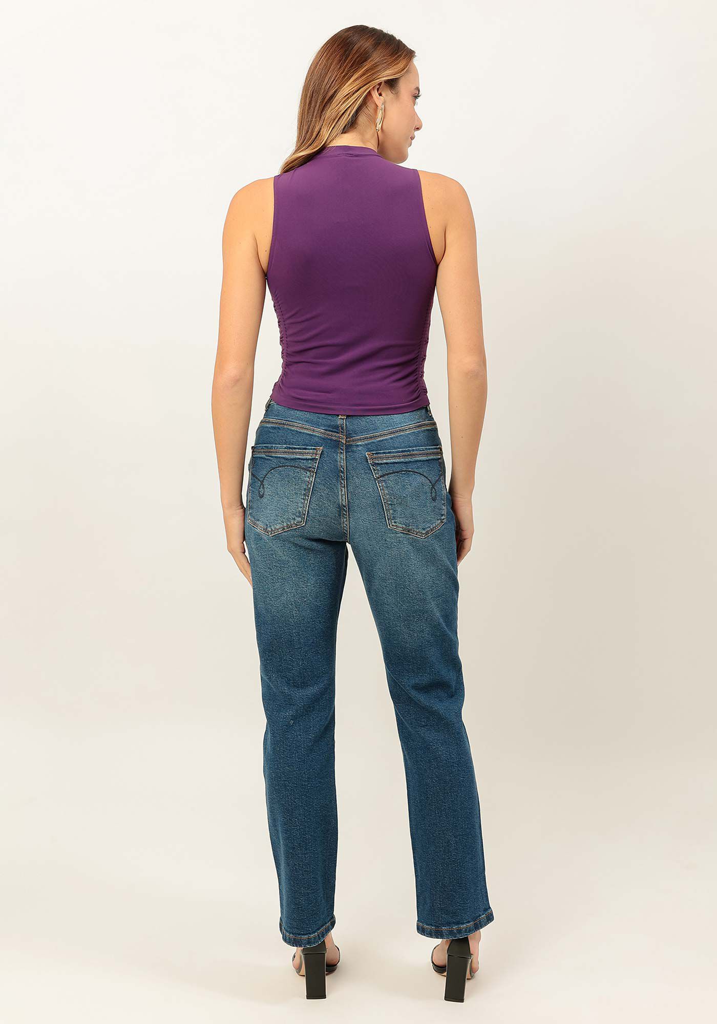 Regata Gola Alta Cropped com Franzidos, , large.